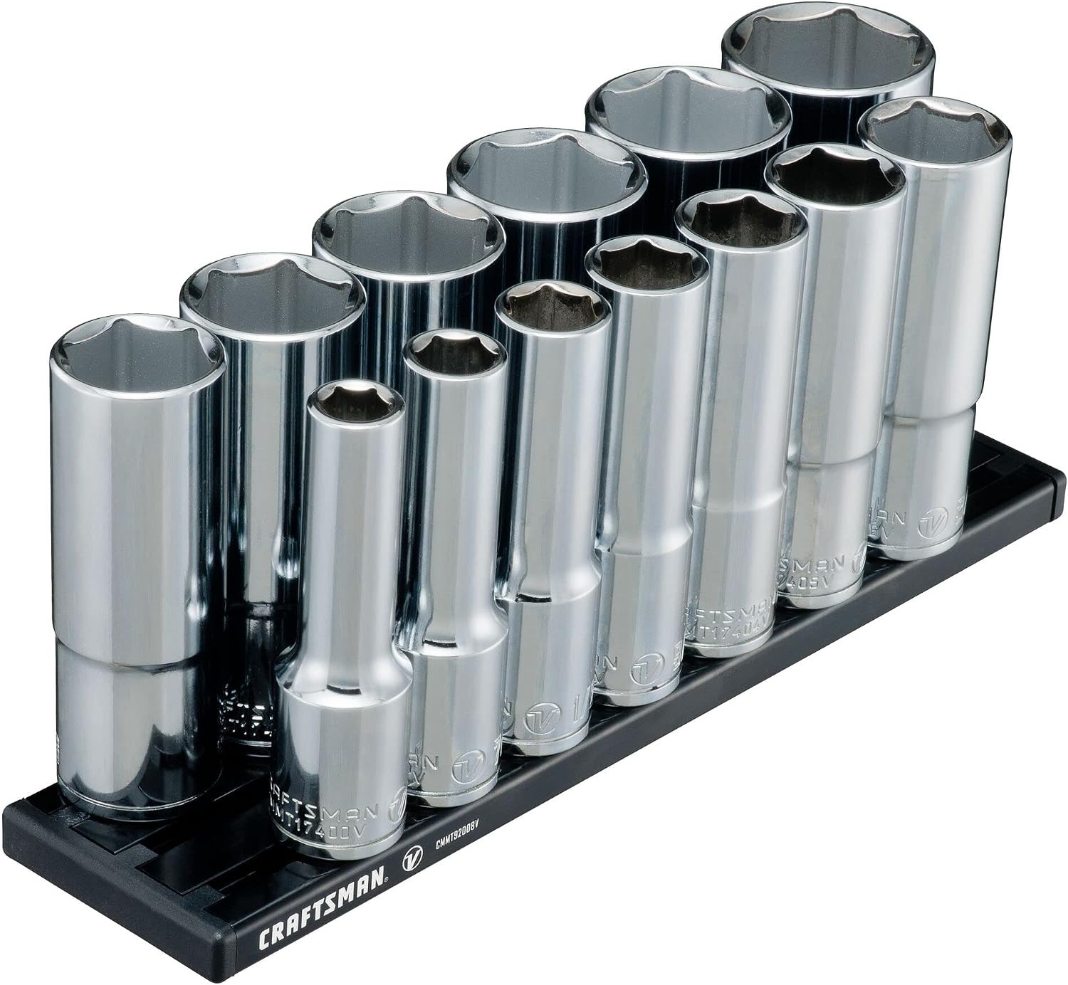 CRAFTSMAN V-SERIES Socket Set, Deep SAE, 1/2 Inch Drive, 13 Piece (CMMT17395V)