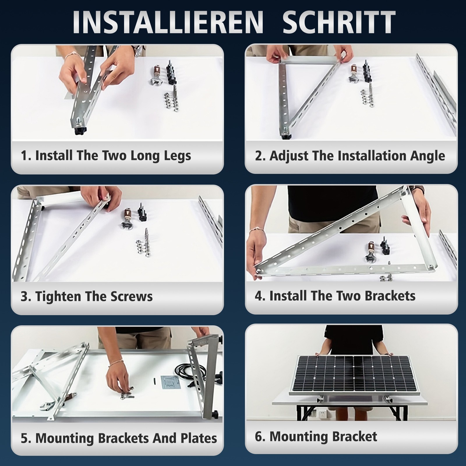 45inch Upgrade Adjustable Solar Panel Mount Brackets RV System Roof Surface