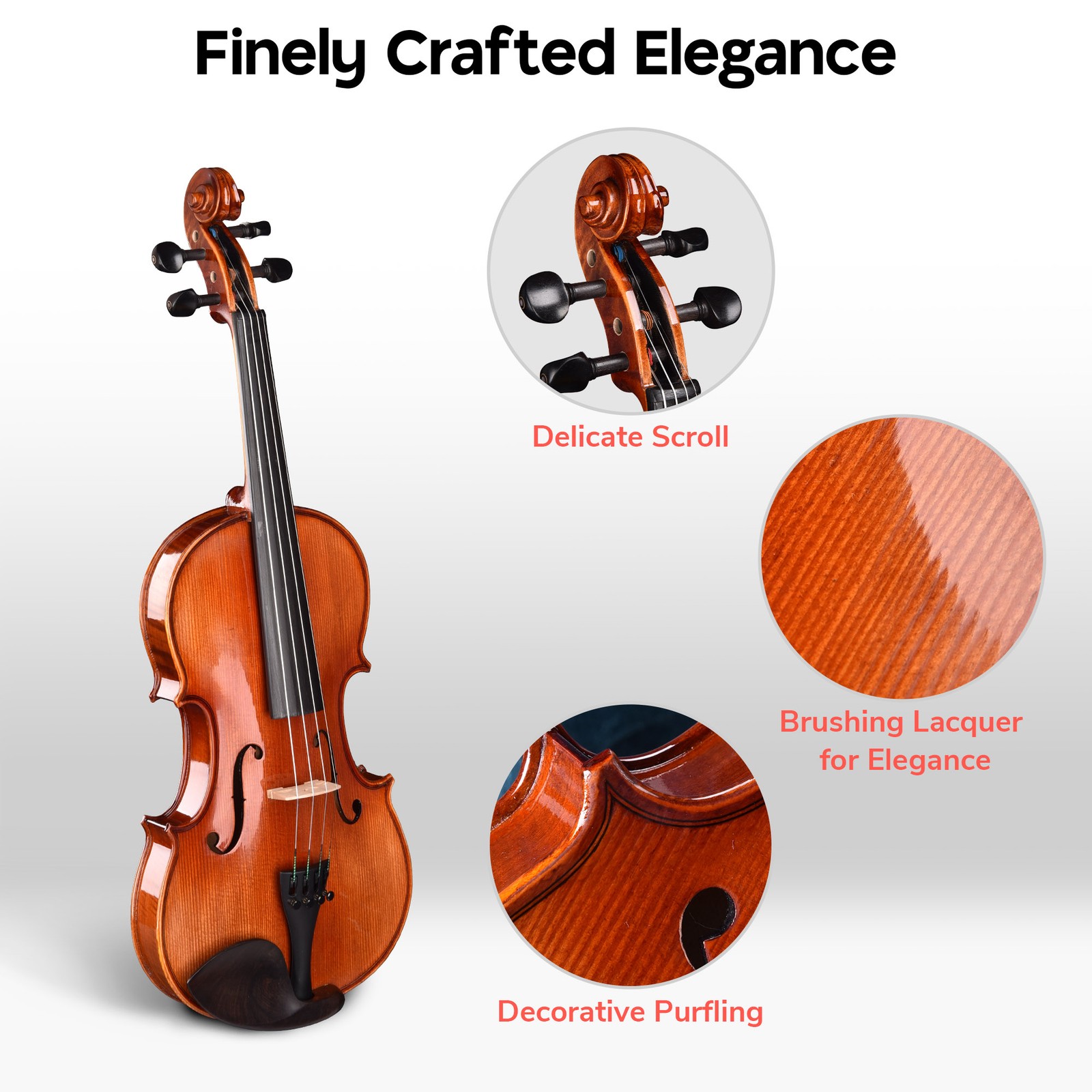 4/4 Violin Electric Violin Red