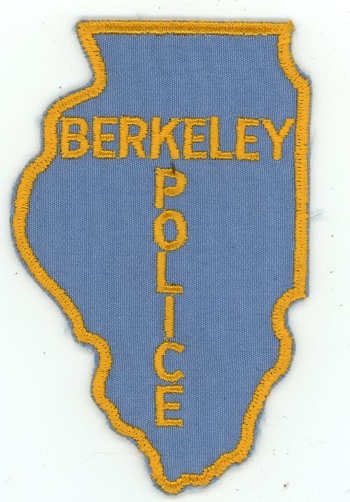 ILLINOIS IL BERKELEY POLICE NICE OLD VINTAGE STATE SHAPED SHOULDER PATCH SHERIFF