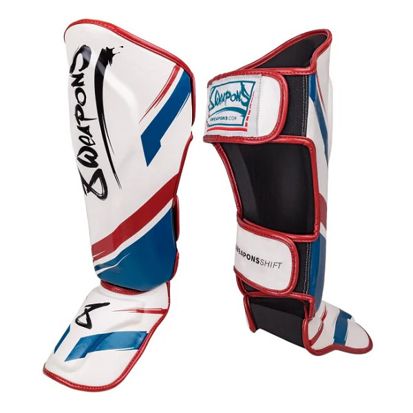 8 Weapons Gloves Shift + Shin Guards Shift White-Navy-Red Combo