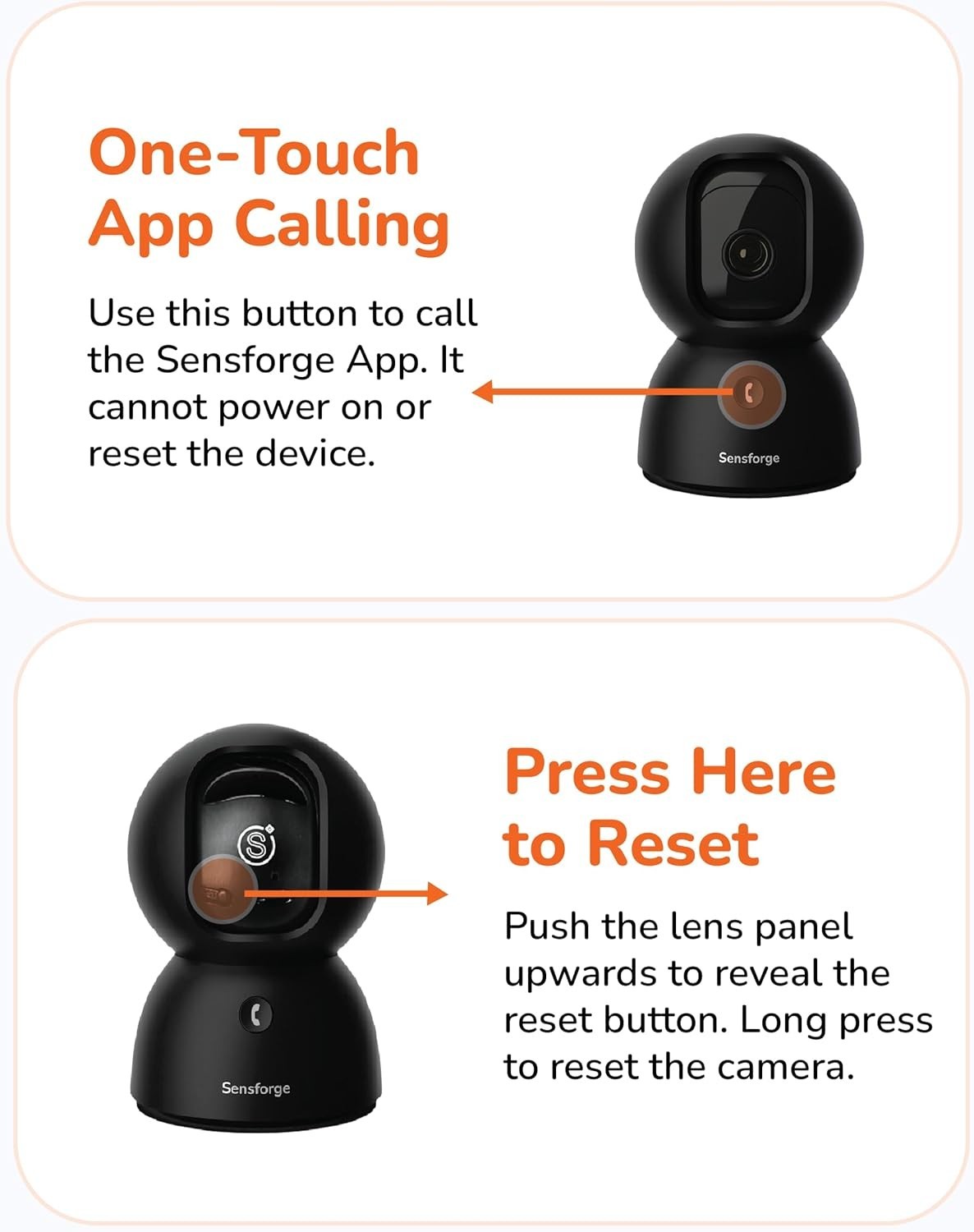SensForge 2.5K 360° Pan-Tilt WiFi Security Camera, AI Detection, 64GB