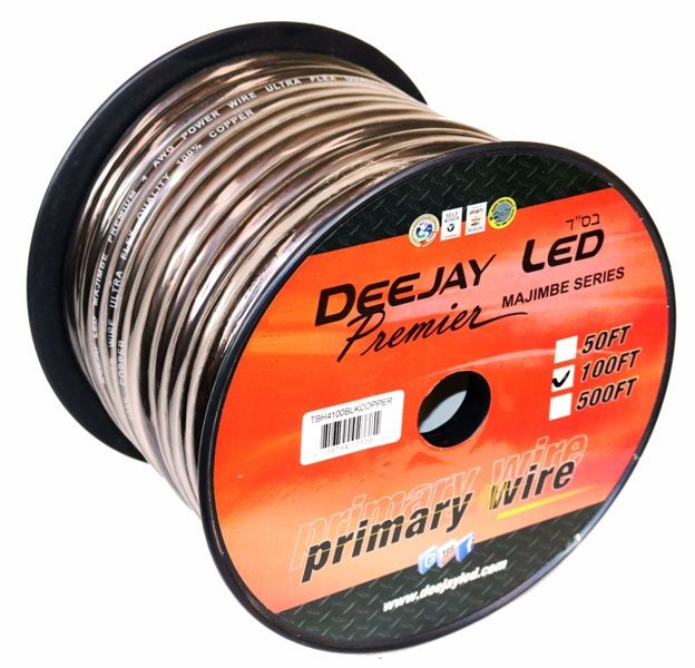Deejay LED TBH4100BLKCOPPER 4 Guage 100blk Pure Copper