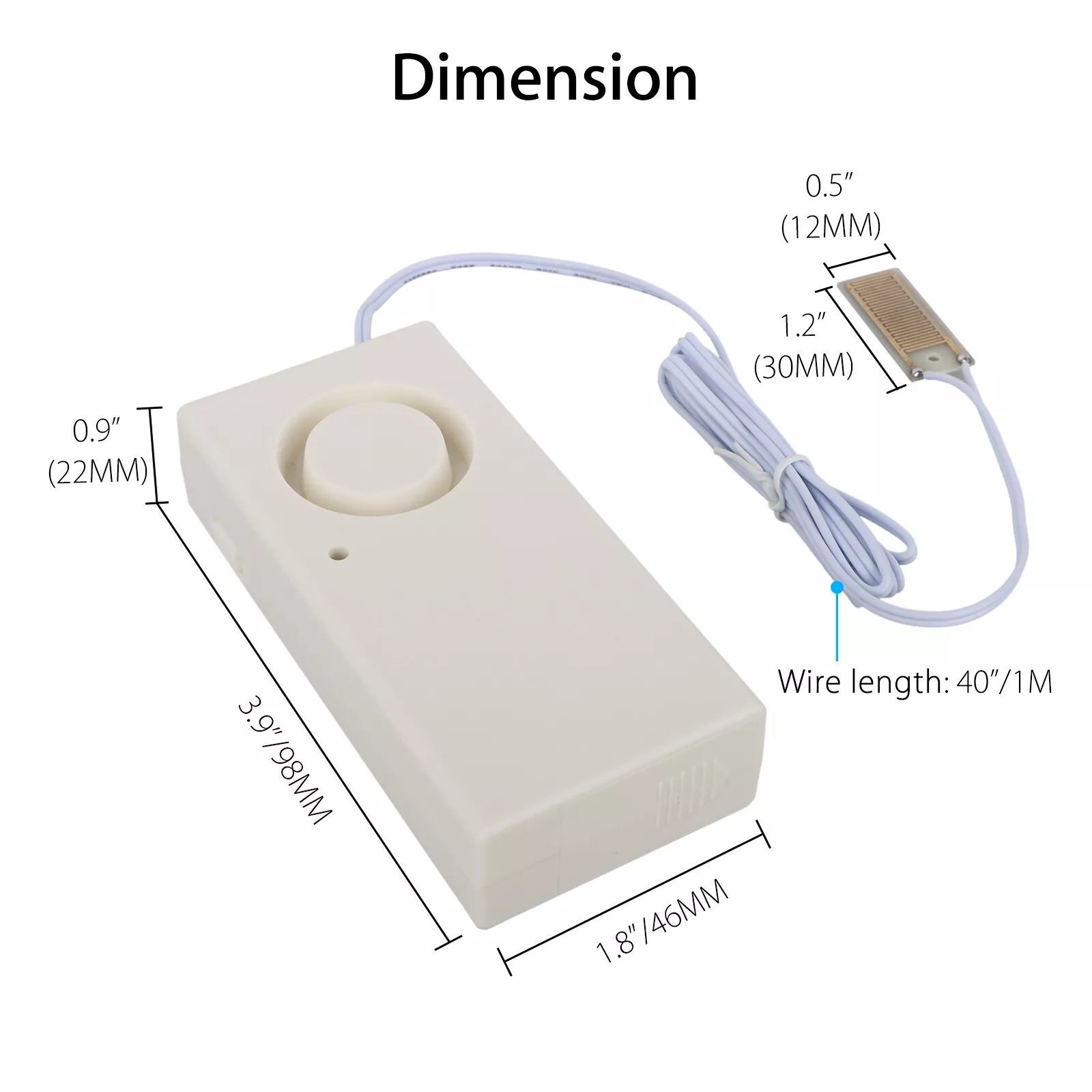 ABS Water Leak Alarm Flood Level Overflow Detector Sensor Home Security