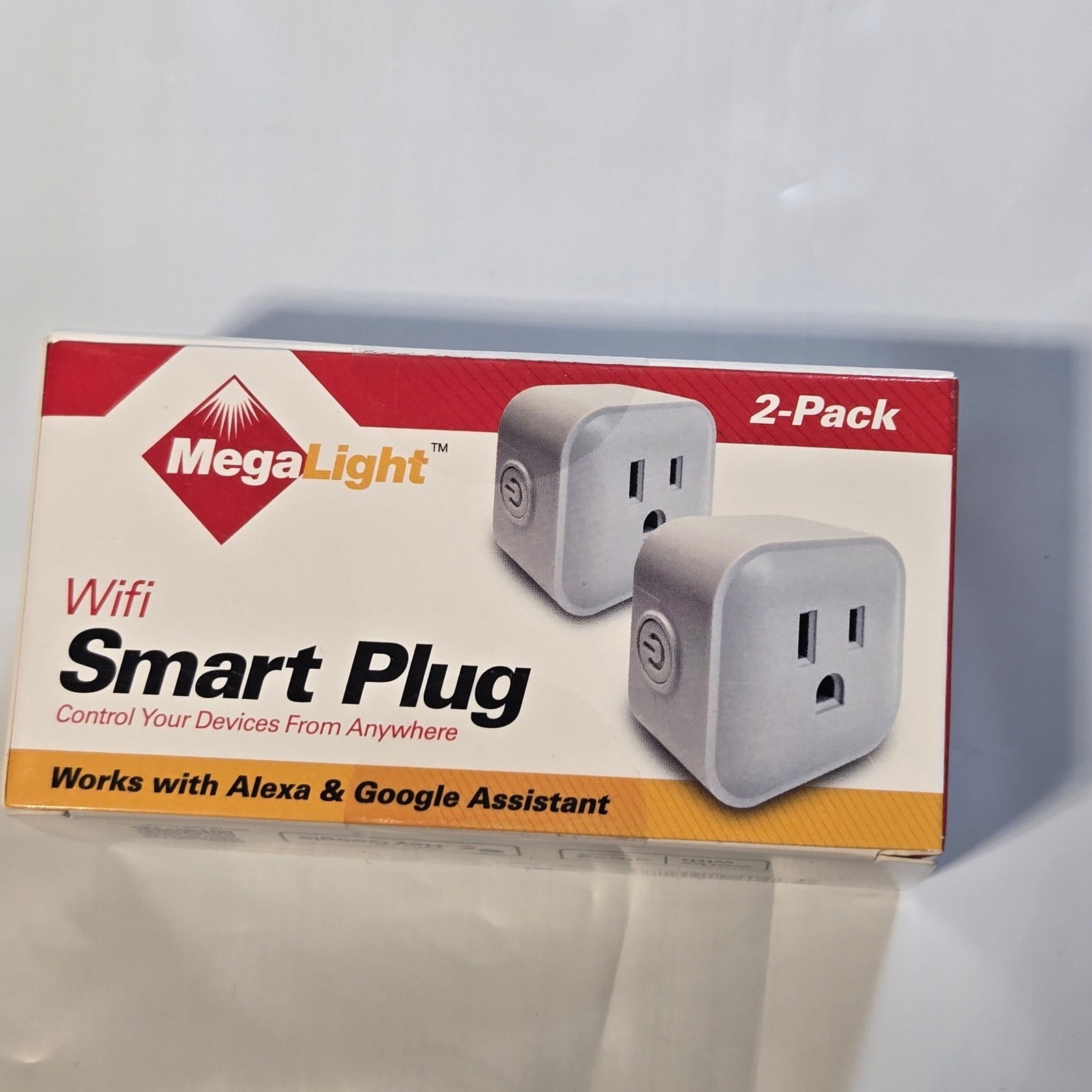 MegaLight Wifi Smart Plug 2-Pack White Alexa Google Assistant TUYA SCG-1PWF3 NEW