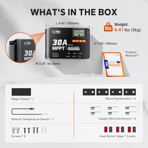30 Amp MPPT 12V/24V/Auto DC Input Solar Charge 24V 30A MPPT Bluetooth
