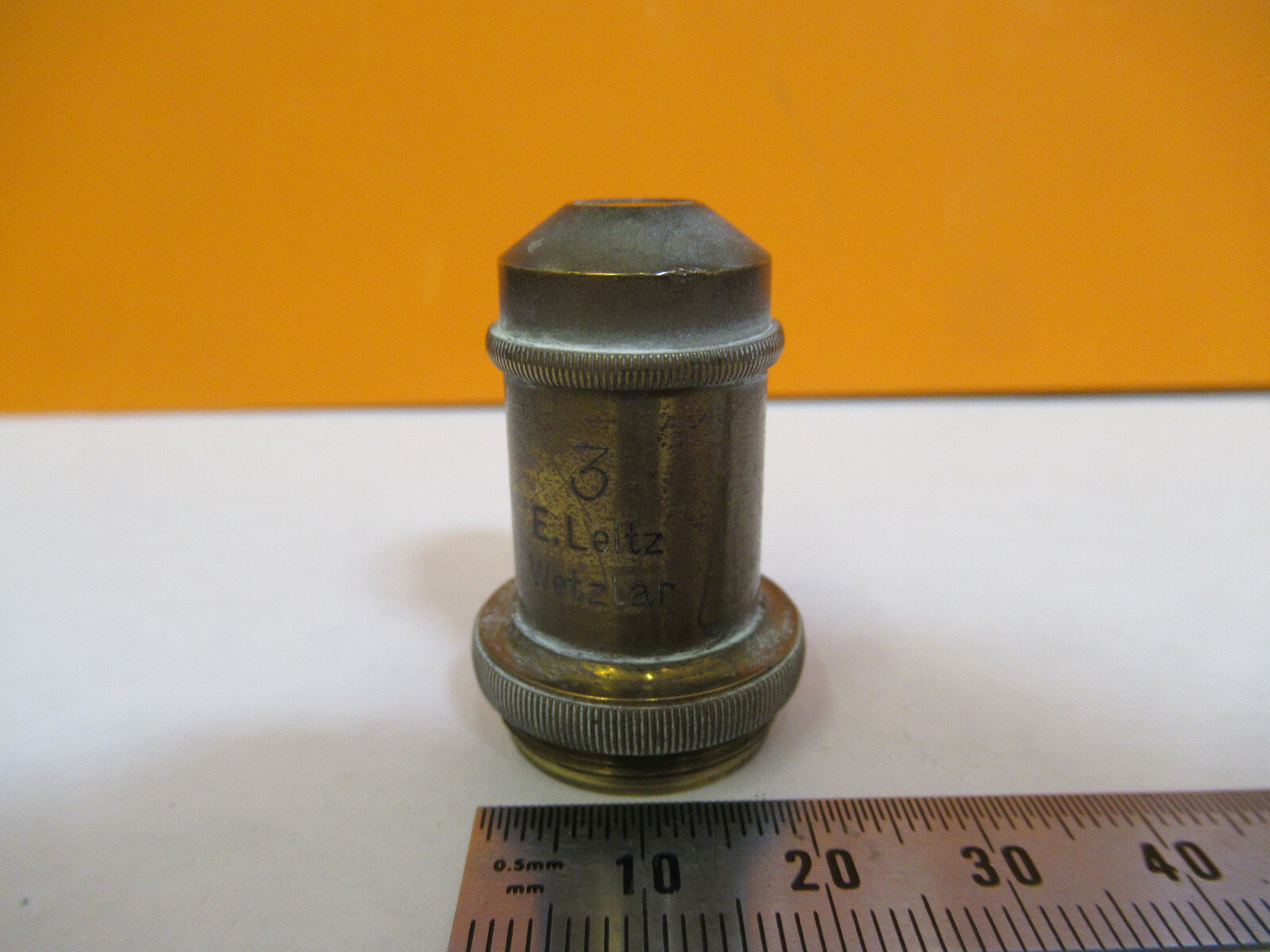 ANTIQUE LEITZ GERMANY OBJECTIVE "3" LENS MICROSCOPE PART AS PICTURED &A2-FT-87