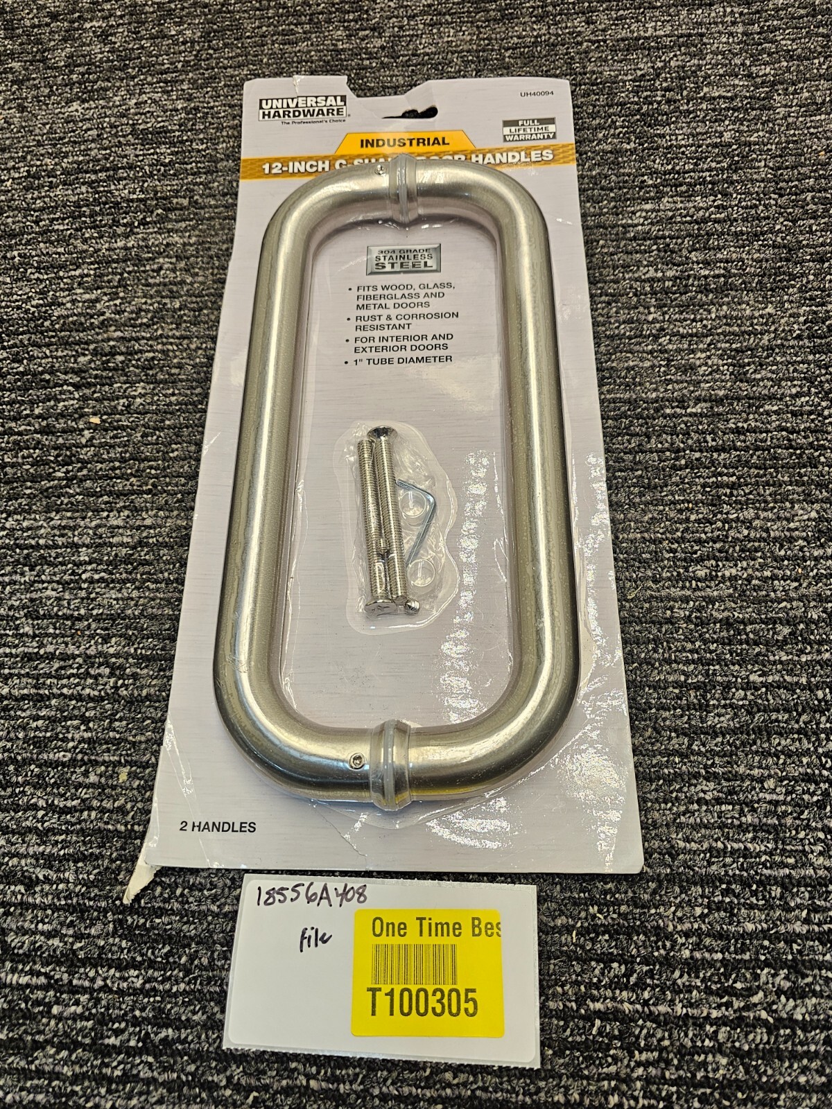 Universal Hardware Pull Handle C Style Stainless Steel 12" UH40094