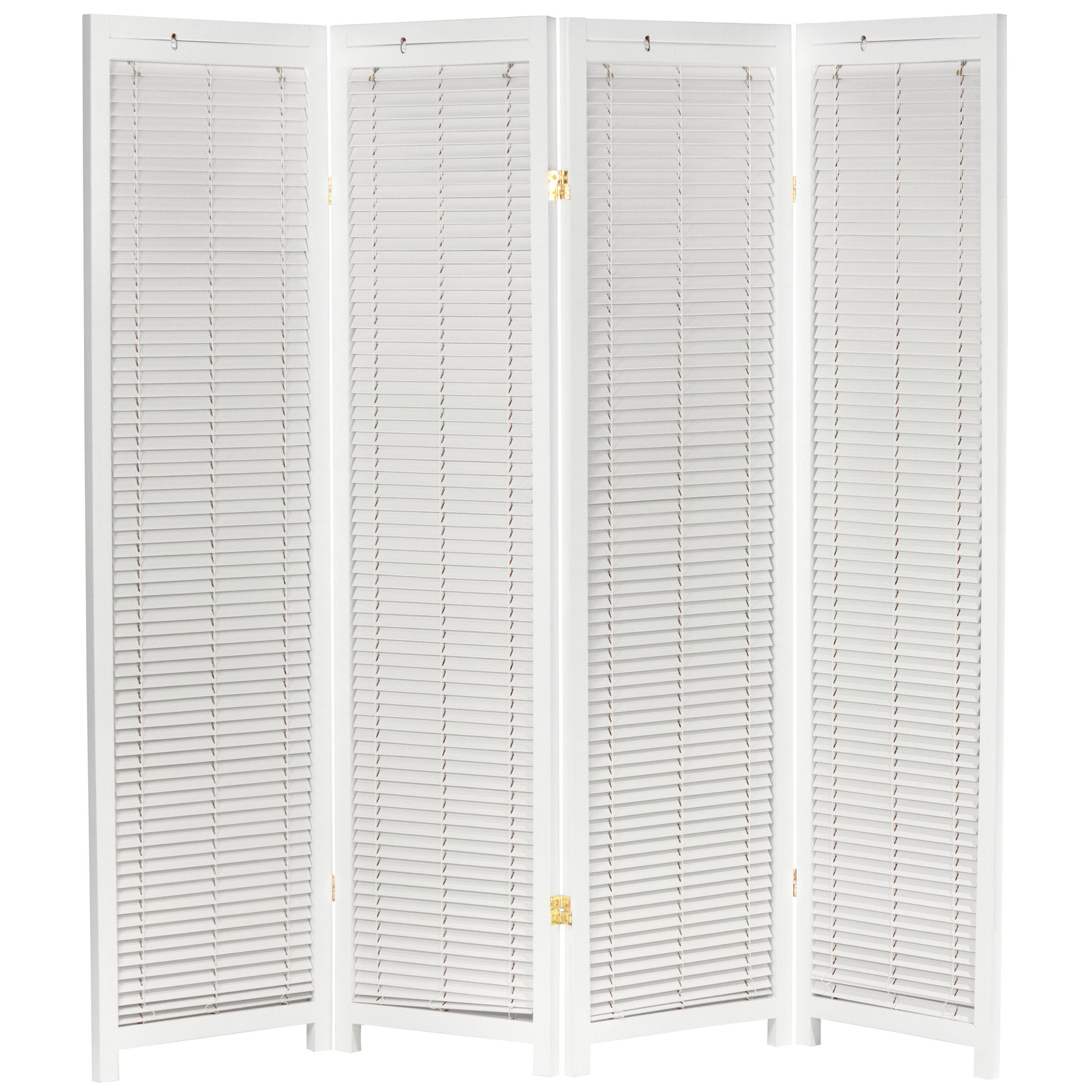 6 ft. Tall Adjustable Shutter Room Divider White 4 Panel