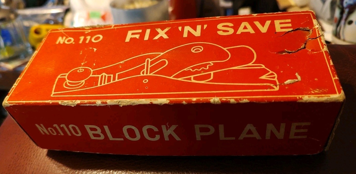 Vintage "Fix 'N' Save" No. 110 Block Plane Made In Japan in Original Box
