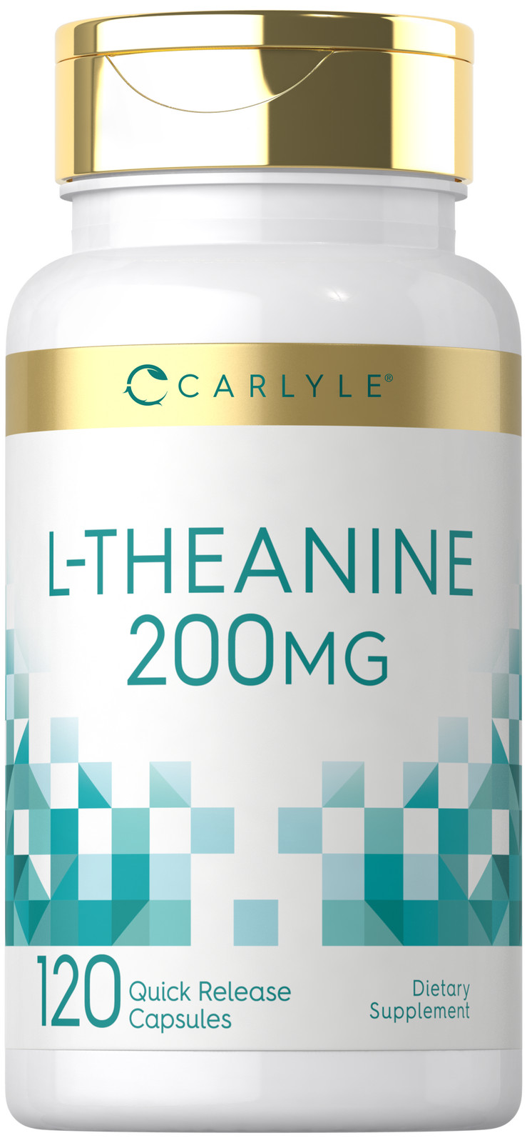 L-Theanine 200mg Supplement | 120 Capsules | Non-GMO, Gluten Free | By Carlyle