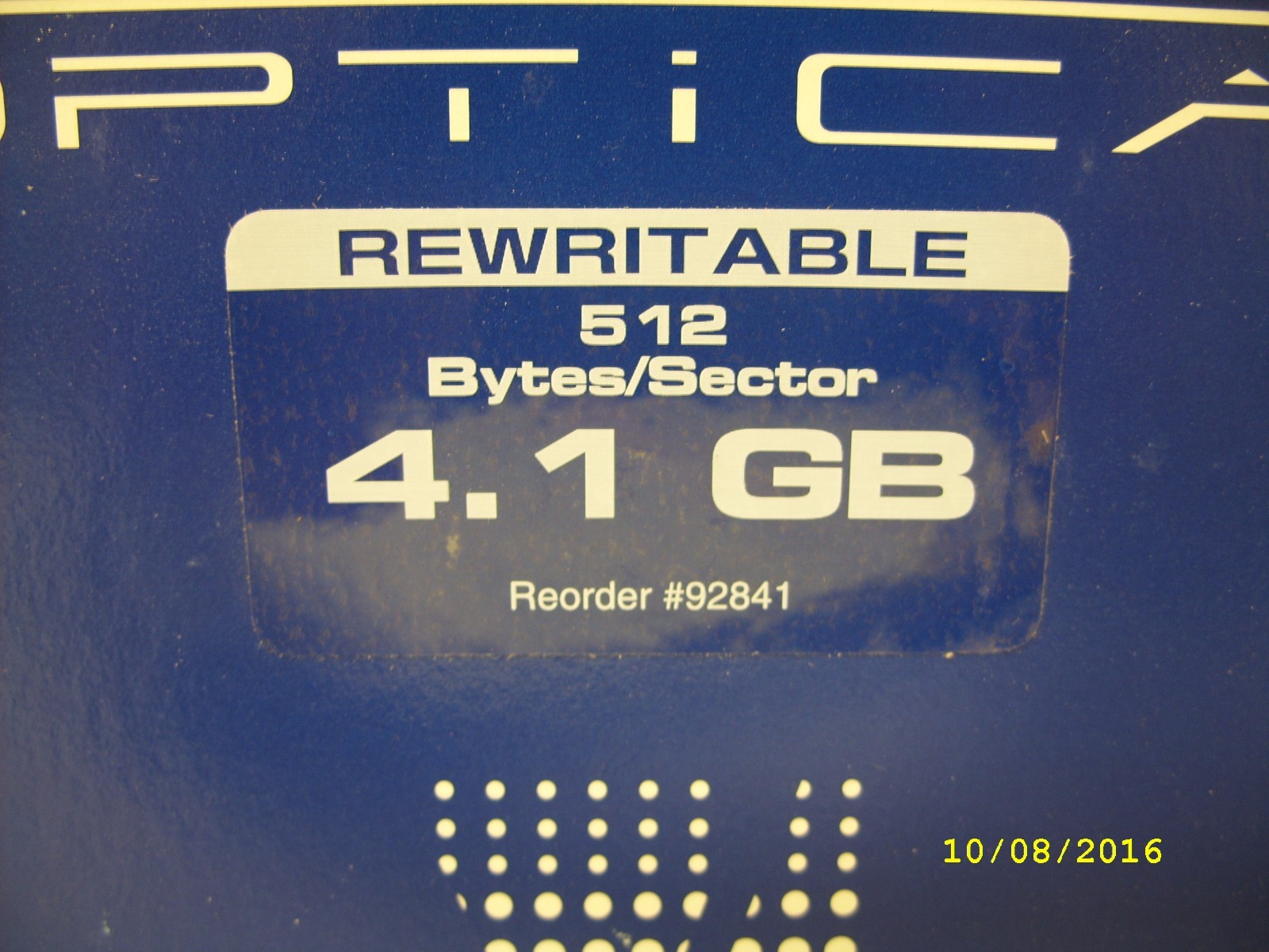 Verbatim Rewritable Optical Disk - # 92841 - 4.1GB - 5.25" - 512 Bytes - 5 PACK