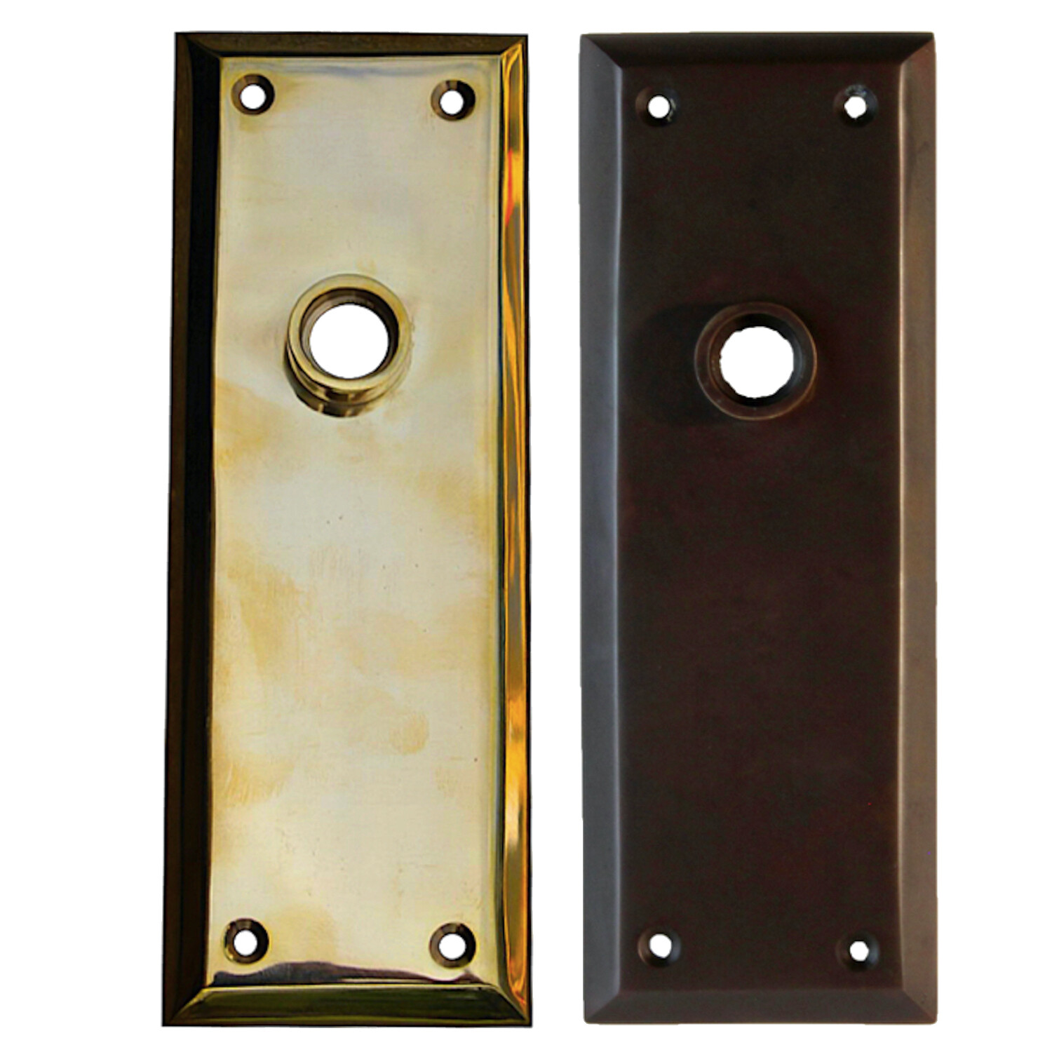 Rectangular Door Plates Solid Cast Brass Sold as Pair - 2 Finish Choices