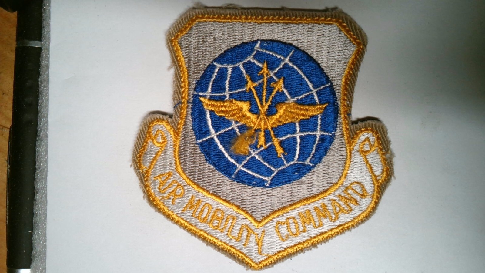 MILITARY PATCH US AIR FORCE HOOK LOOP COLORED AIR MOBILITY COMMAND COMBAT USED