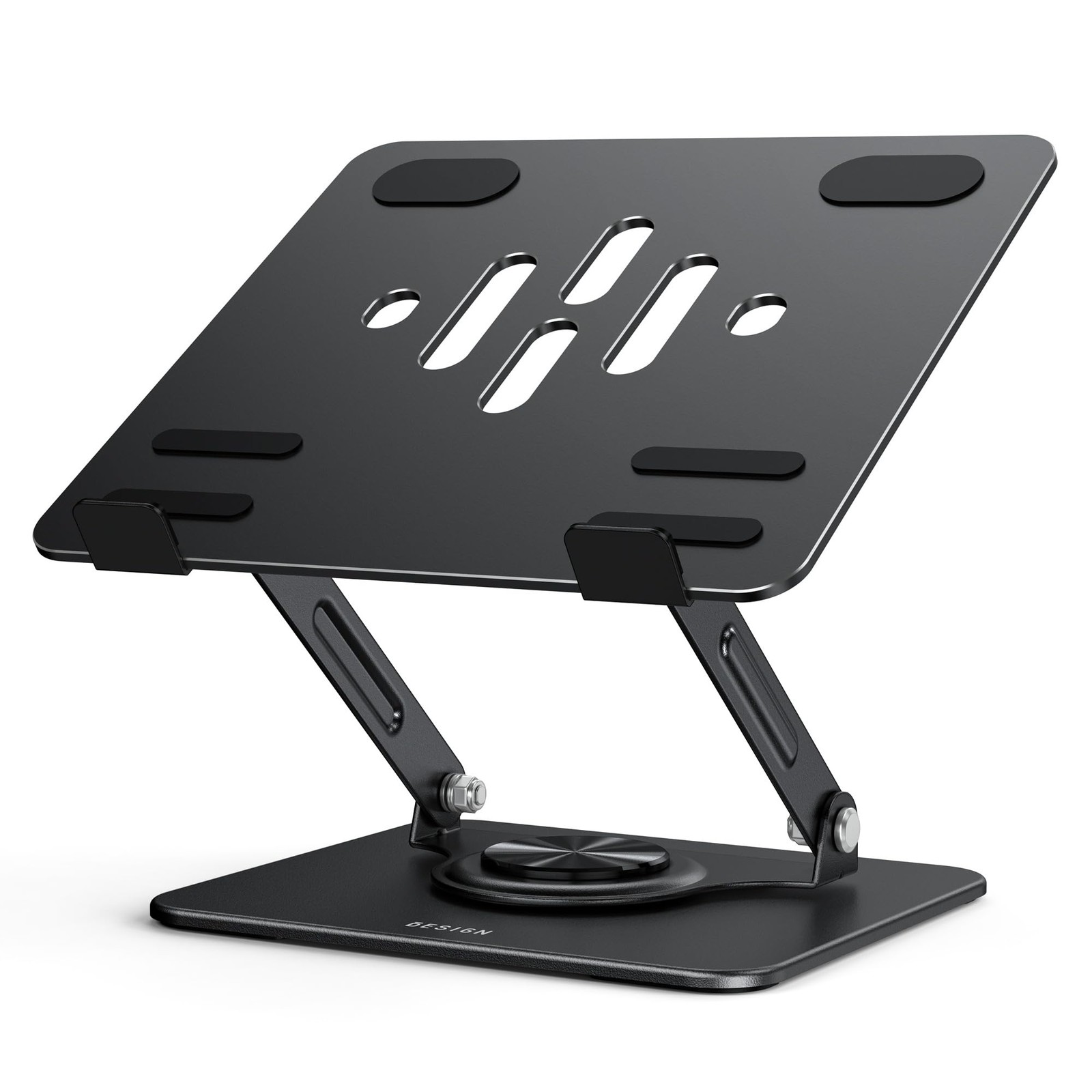 Laptop Stand with 360° Rotating Base, Ergonomic Adjustable Notebook Riser, Fo...