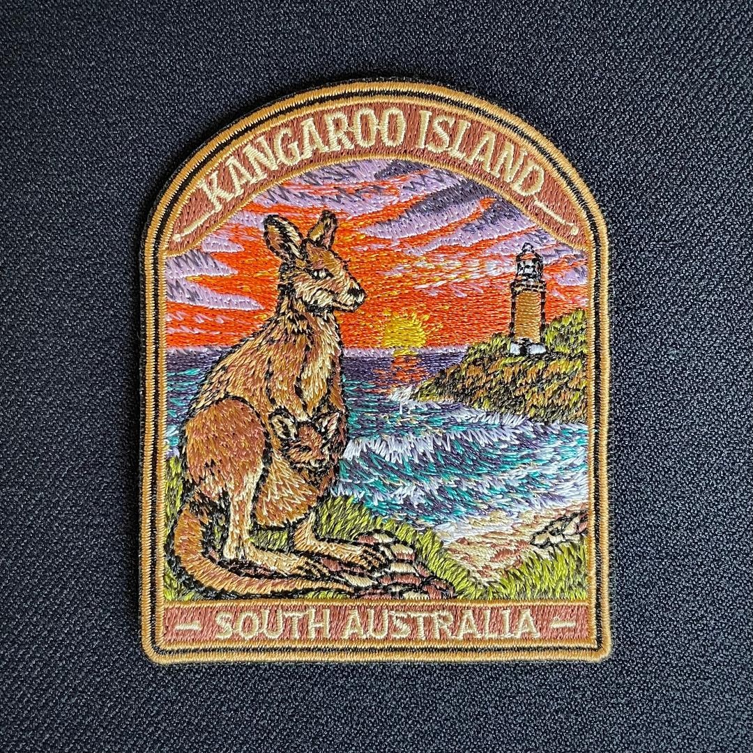 KANGAROO ISLAND SOUTH AUSTRALIA Travel Souvenir Embroidered Patch Badge Iron-On
