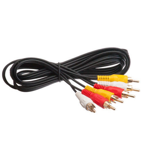 15ft 3 RCA Red White Yellow Composite Stereo Audio Video AV Cable Cord VCR DVD