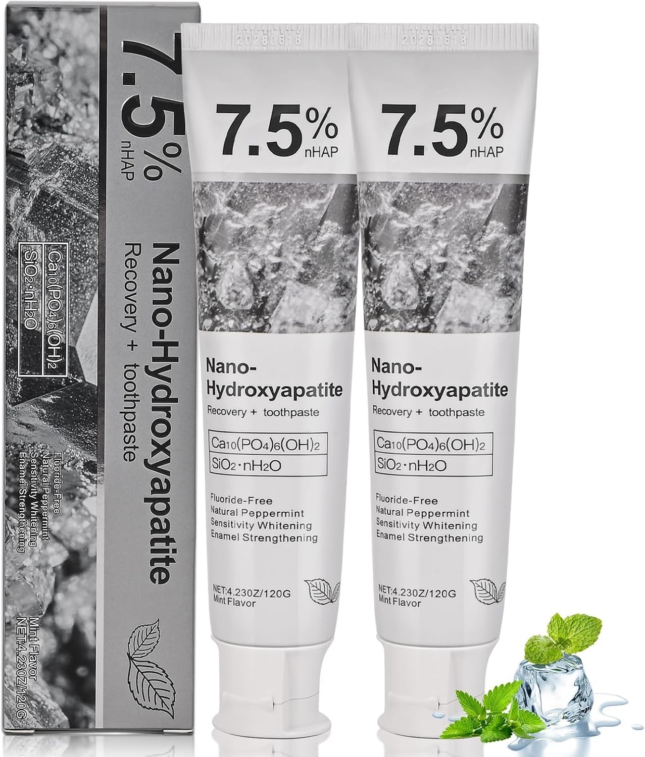 2PCS Pasta De Dientes Hidroxiapatita 7,5% Dental para protección avanzada del es