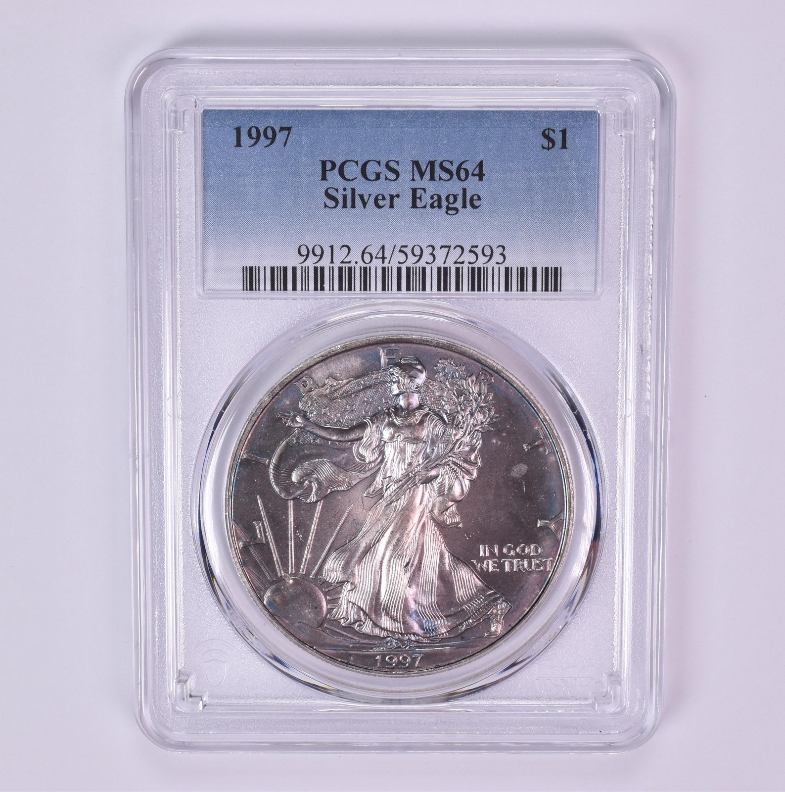 1997 American Silver Eagle MS64 PCGS Beautiful Tone *1484