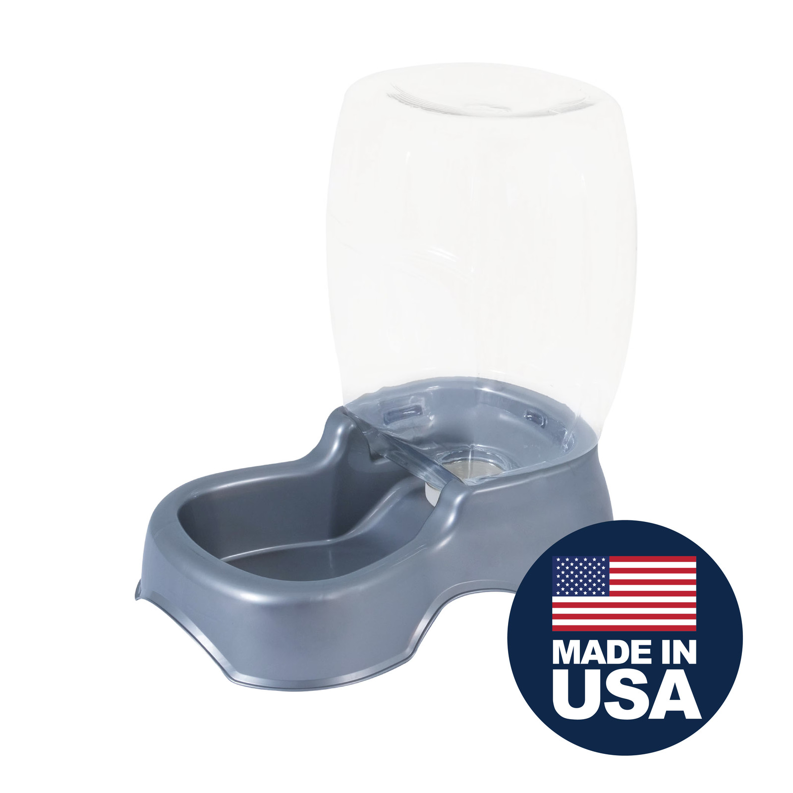 3 Gallon Gravity Water Bowl for Pets Blue Silver