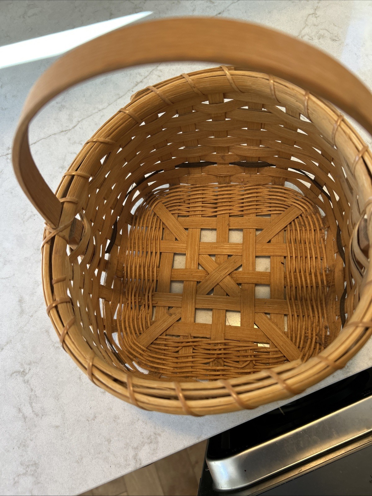 Handmade Artist Signed Woven Basket 8”-9” Square