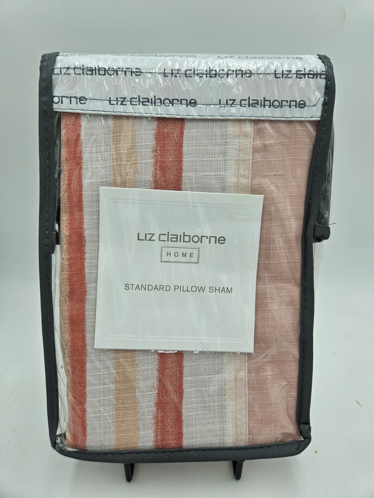 New Liz Claiborne Home Standard Pillow Sham Pink Stripes "Salerno" 100% Cotton