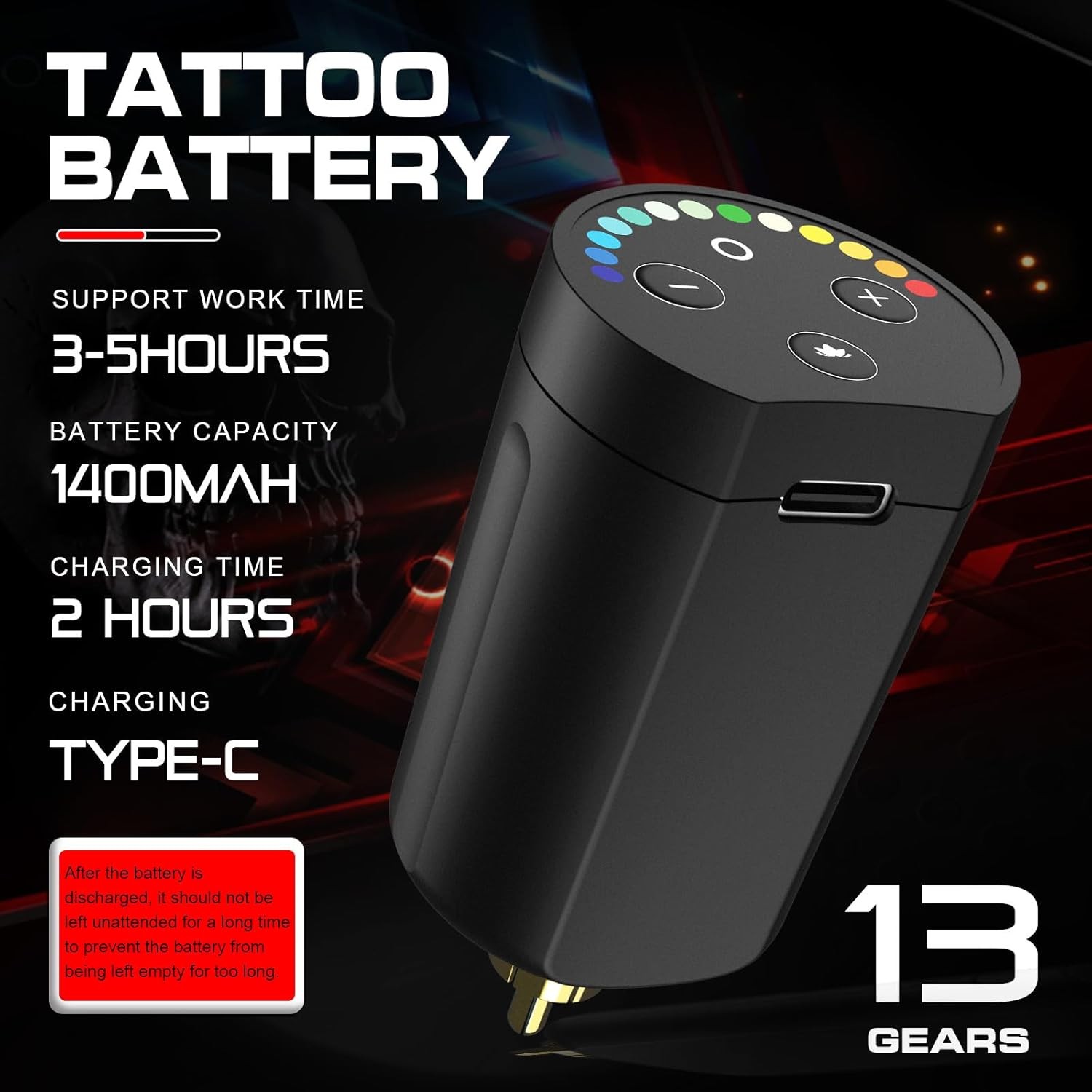 STIGMA Cordless Tattoo Gun Kit - Complete with Pro Machine Pen, Black