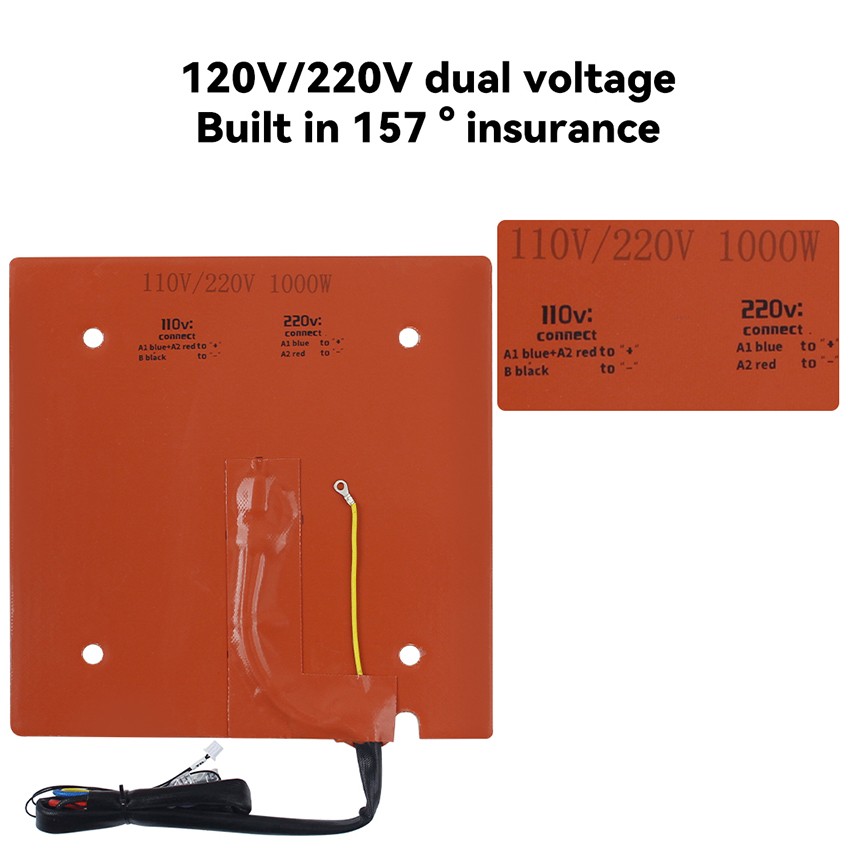 3D Printer Dual-Voltage Silicone Heating Pad for Anycubic Kobra S1 Combo