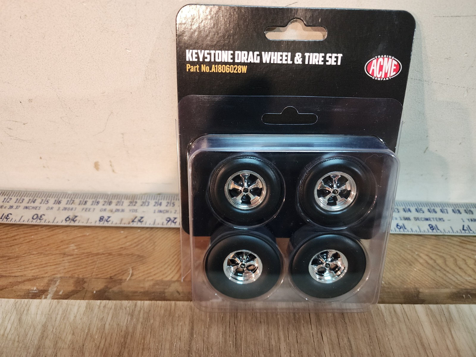 ACME 1:18 KEYSTONE DRAG WHEEL AND TIRE SET- A1806028W-4 SETS OF WHEELS-FREE SHIP
