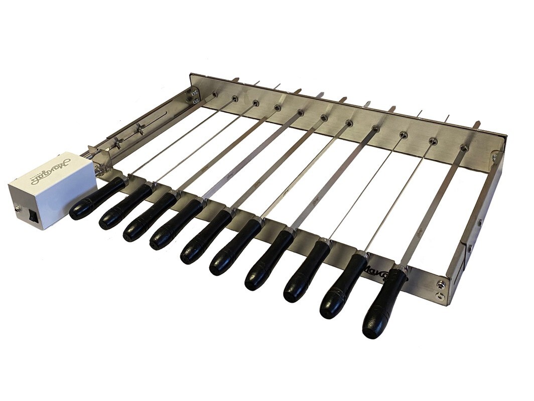 Automatic Skewer Rotator BBQ Grill | Electric Shish Kebab Machine w/ Adjustable
