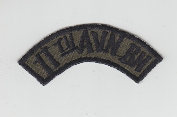 Army Patch: VN era 11th Aviation Battalion tab, Asian made subdued