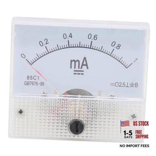 Analog Current Panel Meter 0~1MA 85C1 Battery Ampere Tester Gauge for Charging