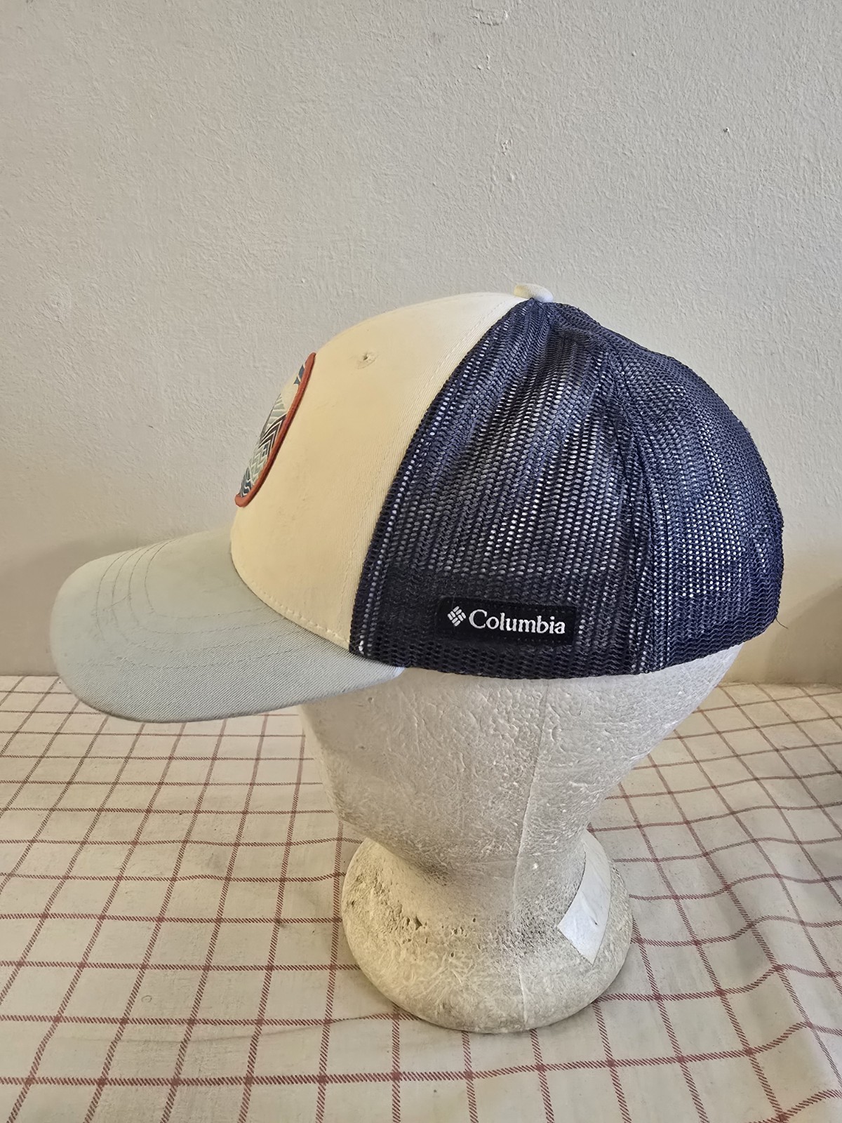 Columbia Ocean Waves Trucker Cap Hat Blue Youth Adjustable Embroidered