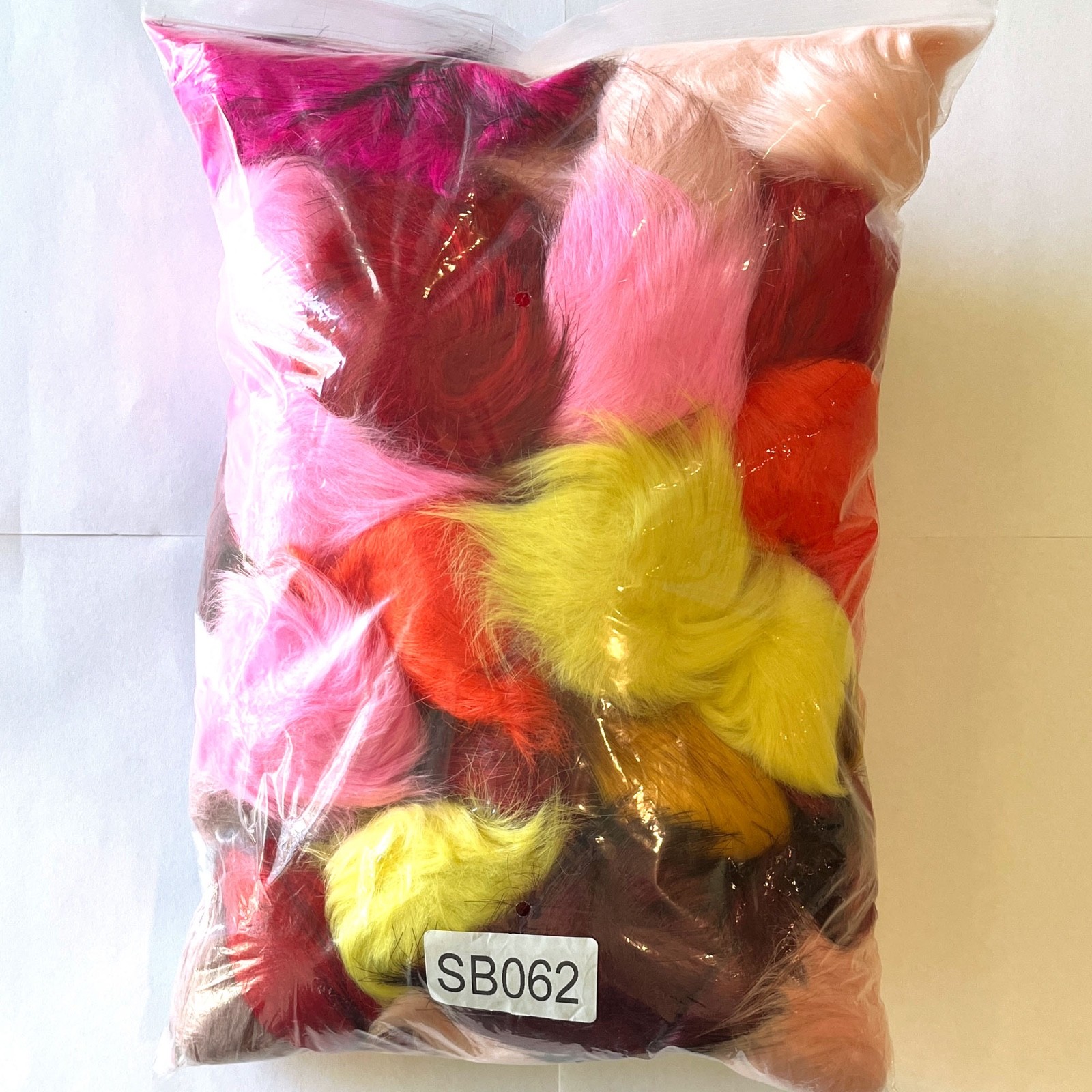 1 lb+  Faux Fur POM POMS for Hats DIY Fluffy Balls Red Pink Orange Yellow 50 pc