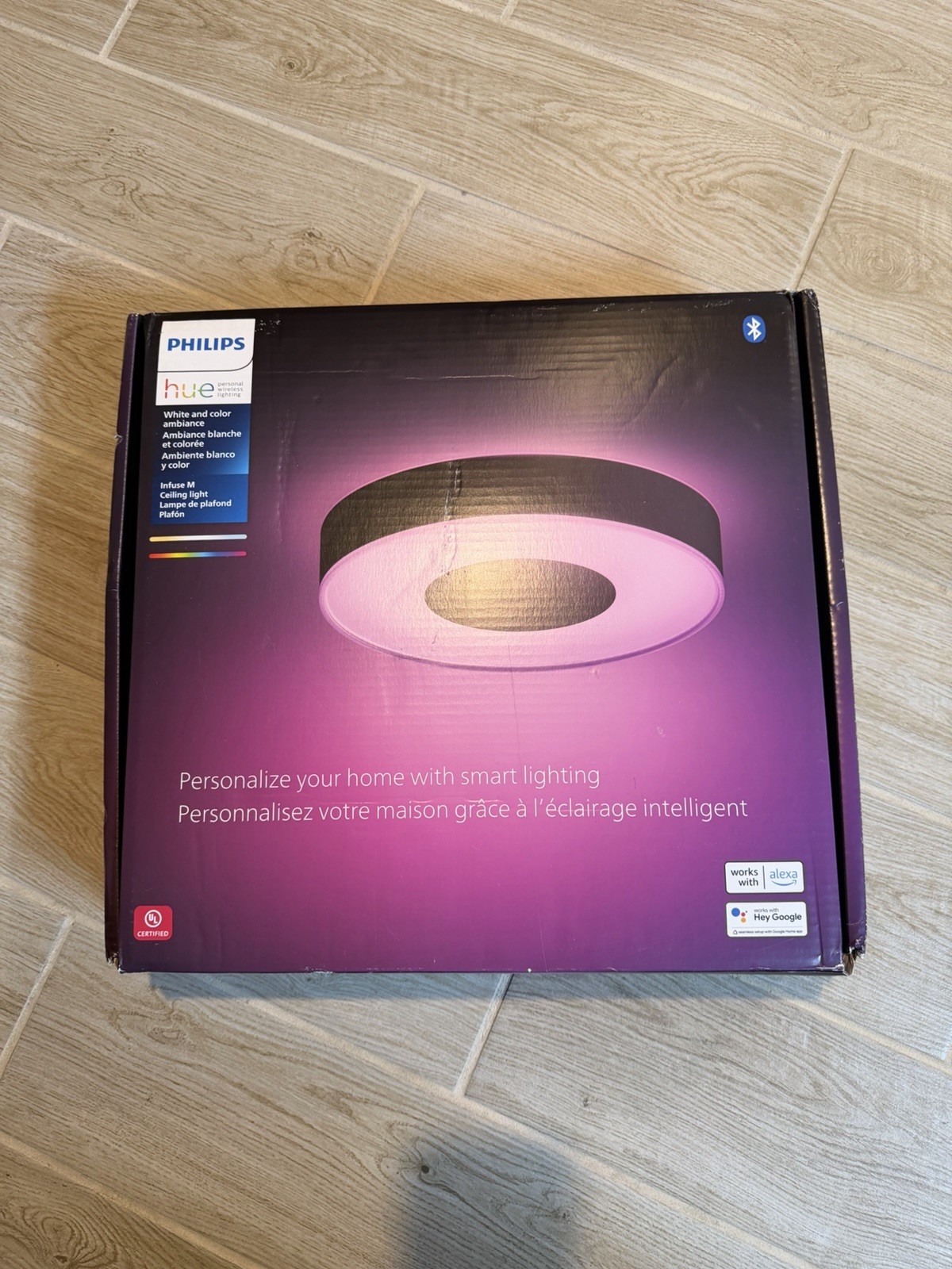 Philips Hue Ceiling medium infused light +Smart dimmer control light.