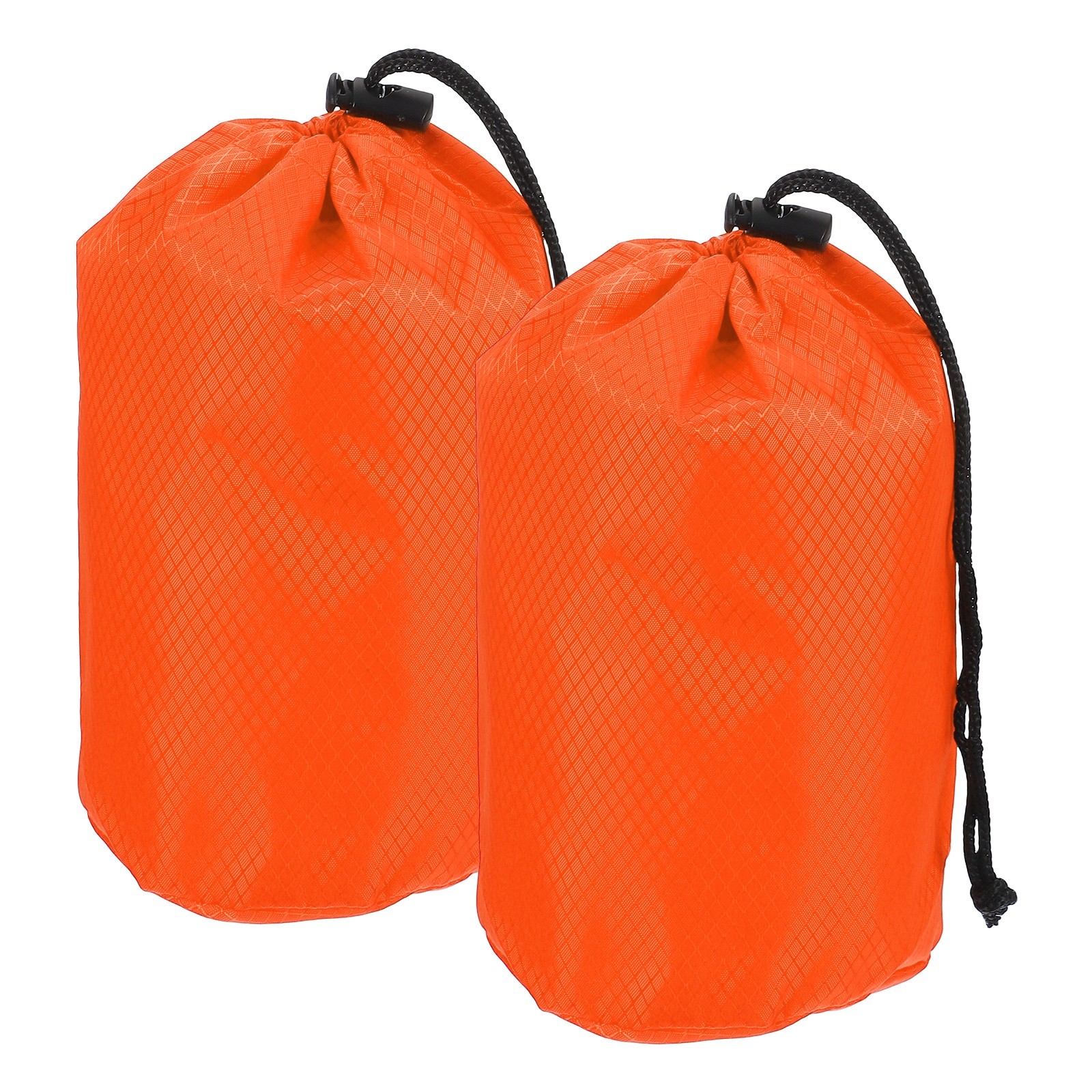 Stuff Sack, Waterproof Ditty Bags with Toggle 3x7In & 2 Pack & Orange