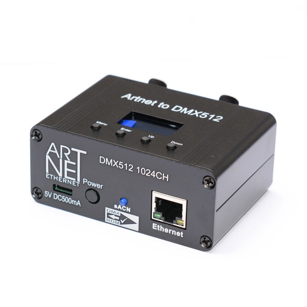2-Port Artnet to DMX512 Controller 1024 Channels Supports RDM/Ascn 5V DC tp1