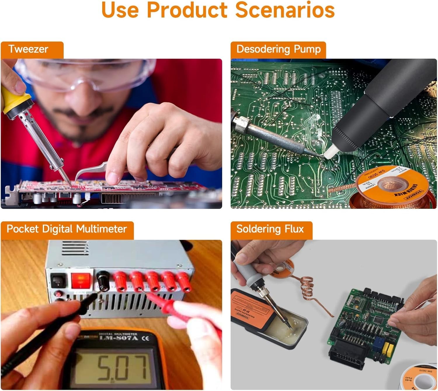 Soldering Iron Kit, Electronic Soldering Iron 60W Adjustable Temperature, Deo...