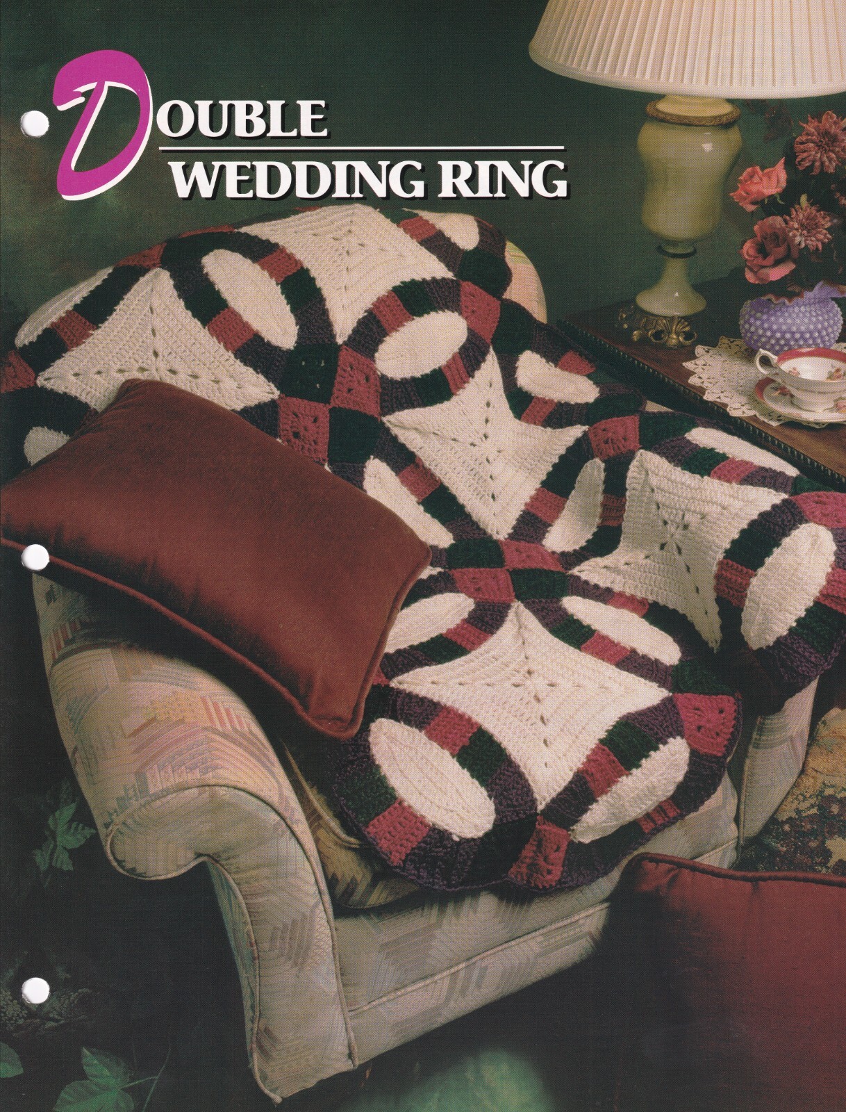 Annie's Crochet Afghan DOUBLE WEDDING RING Pattern Leaflet