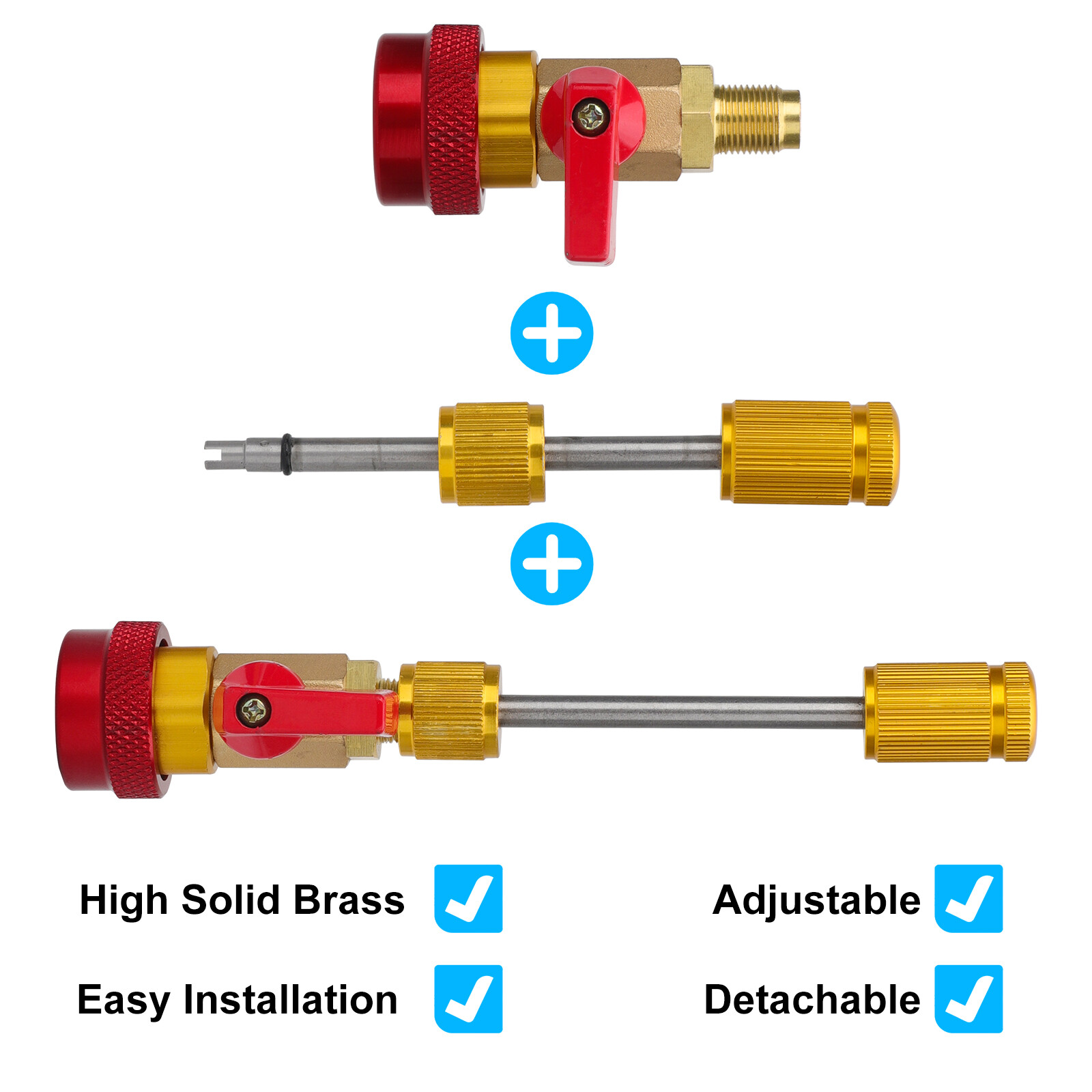 Car A/C R134A System Valve Core Quick Remover Installer Tools High Low Pressure