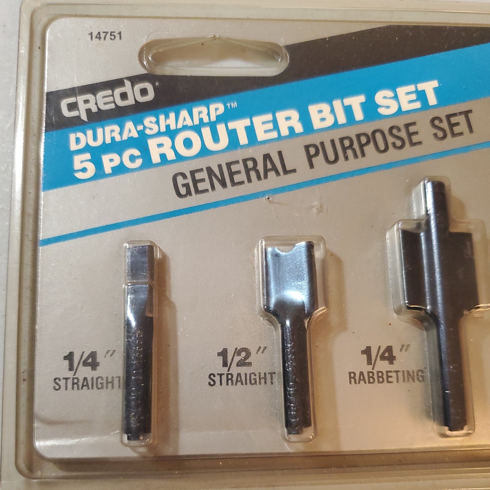 CREDO 14751 Dura-Sharp 5 Pc Router Bit Set General Purpose Assortment