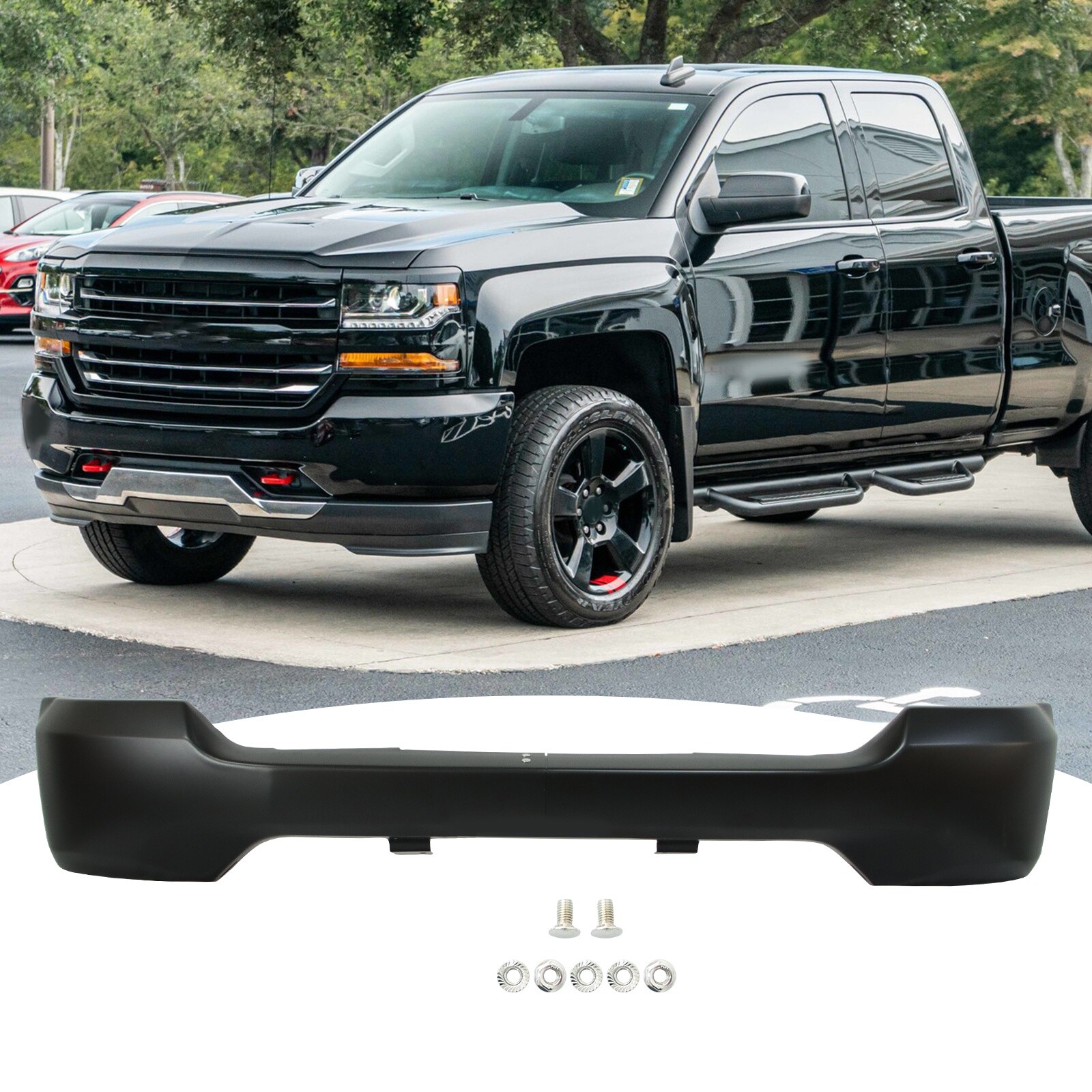 Front Steel Bumper Face Bar For 2016 2017 2018 Chevy Silverado 1500 Black