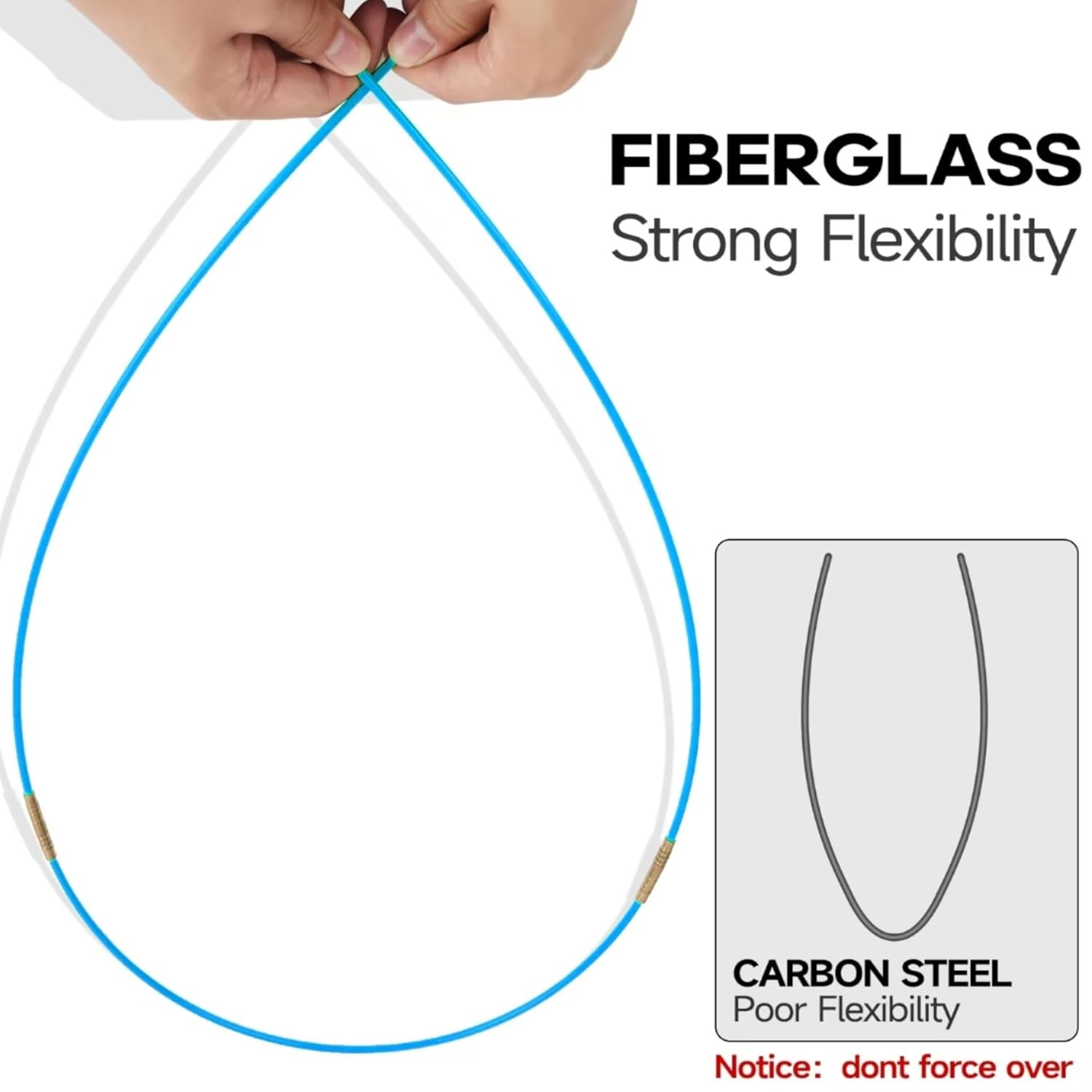 32.2FT Fiberglass Running Electrical Wire Cable Glow Rods Wire Pulling, Fish Rod