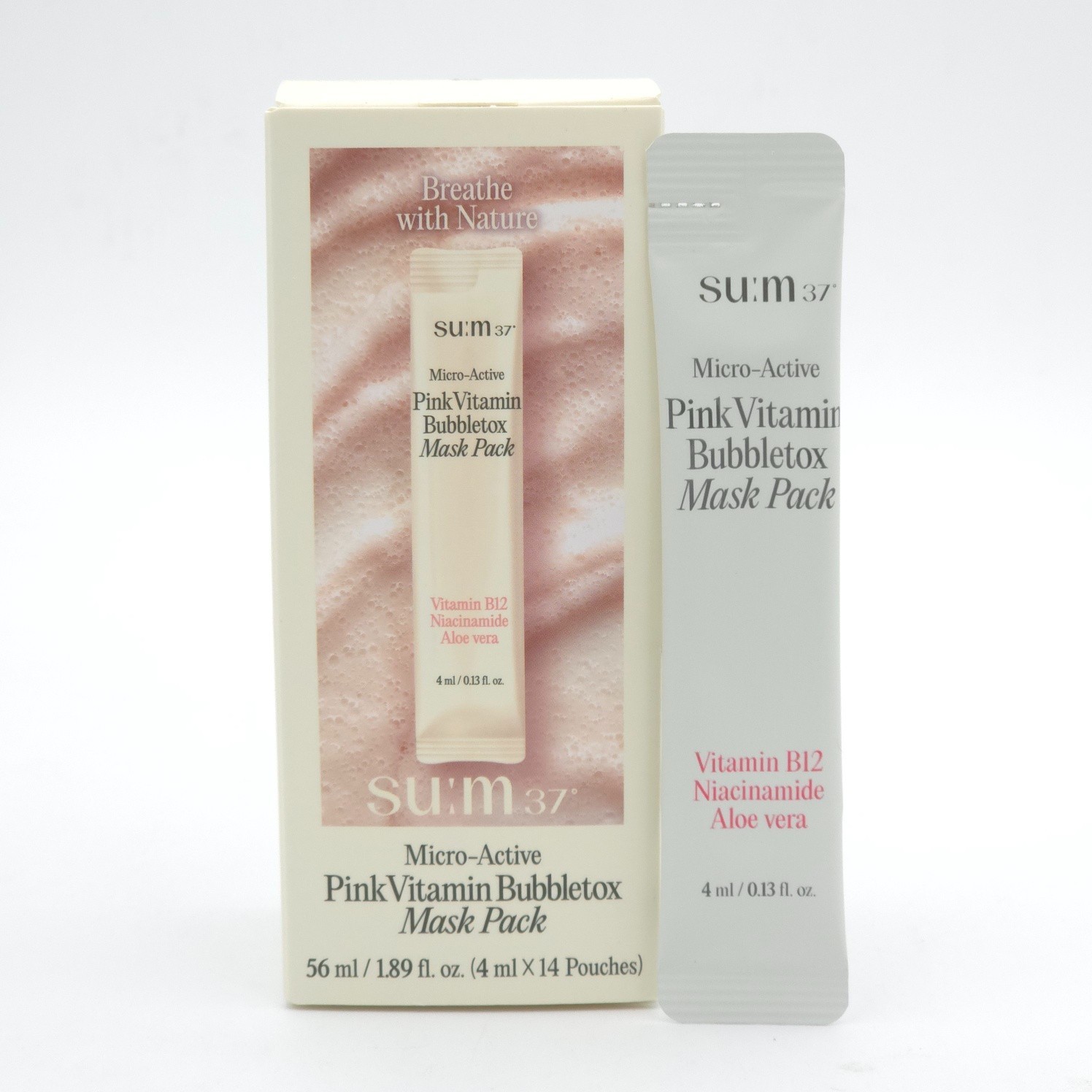 SU:M37 Micro Active Pink Vitamin Bubbletox Mask Pack 4ml x 14pcs K-Beauty