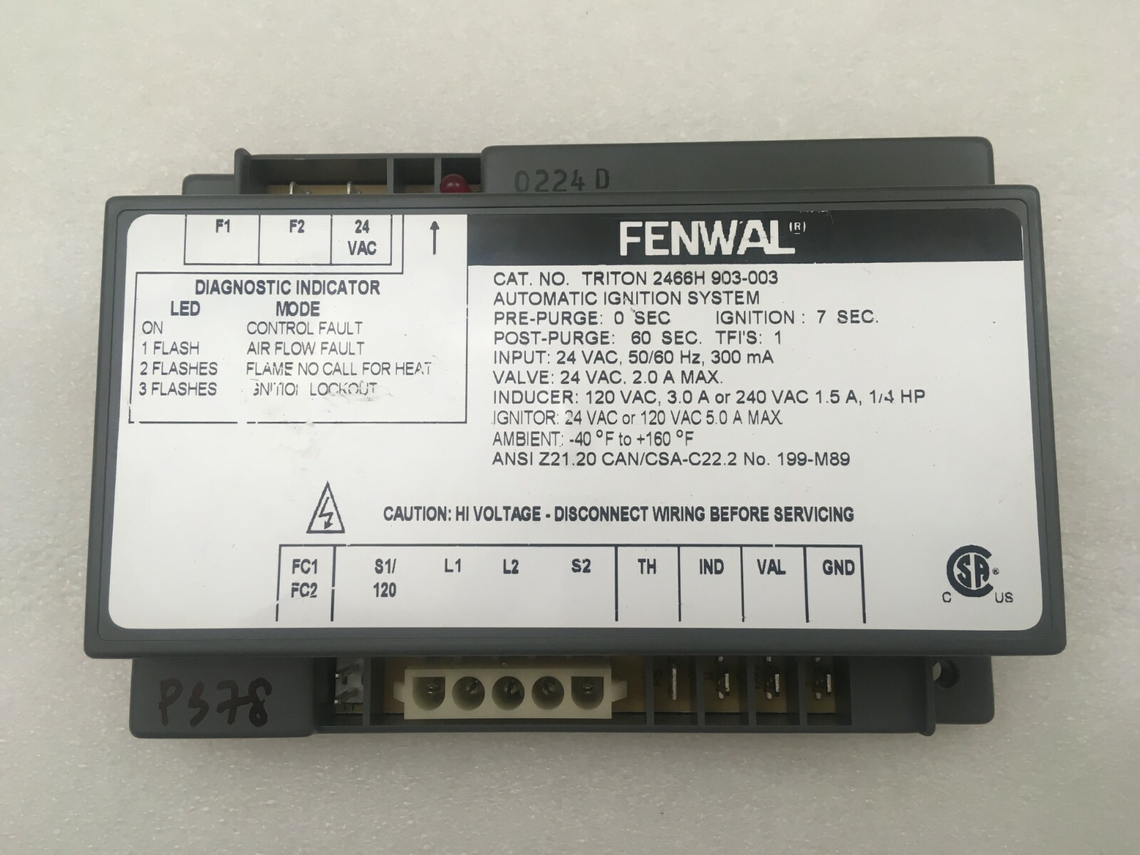 Fenwall Ignition Controller Module 2466H 903-003 used FREE shipping #P378