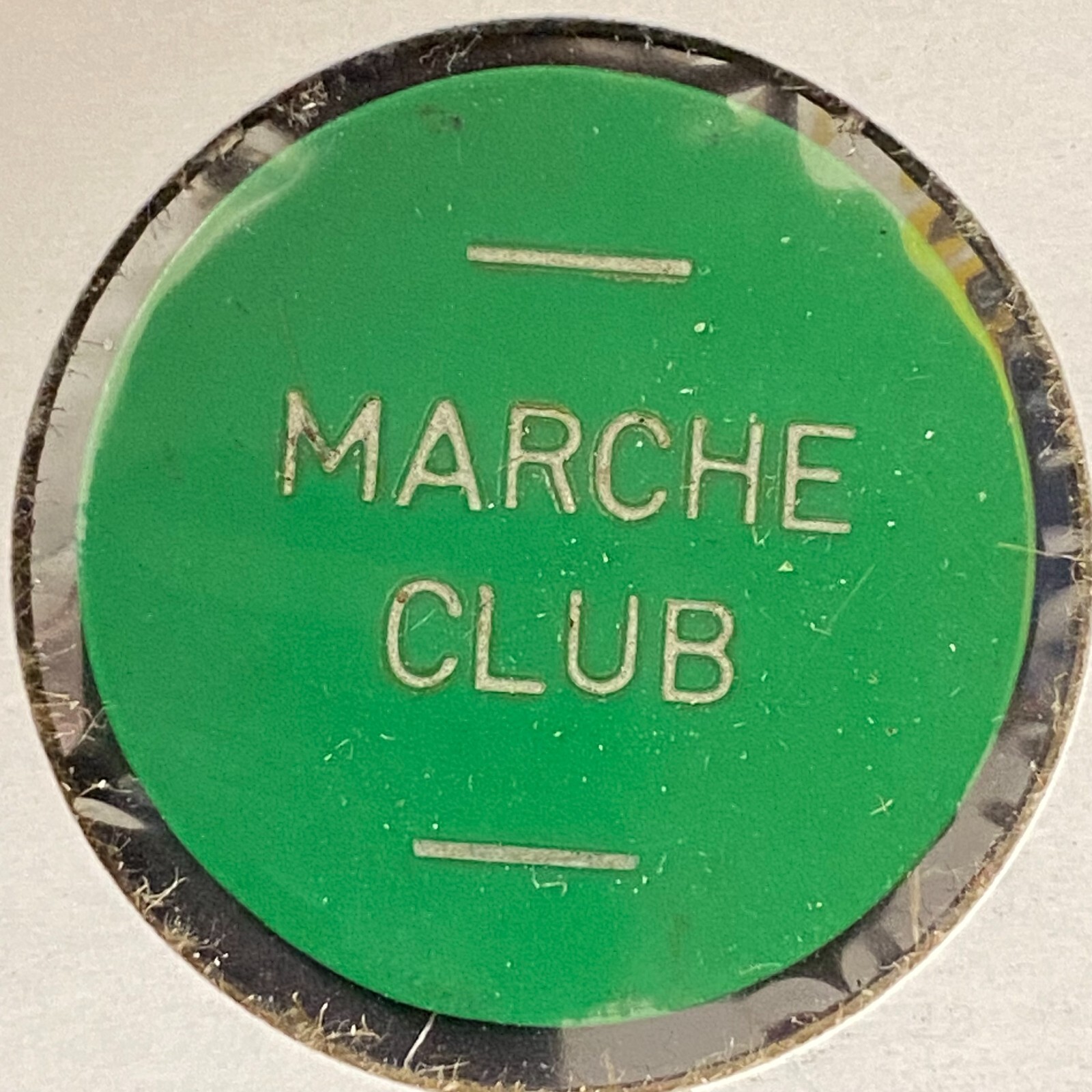 Marche Club Plastic Good For One Beer Token c1970's 28mm Scarce