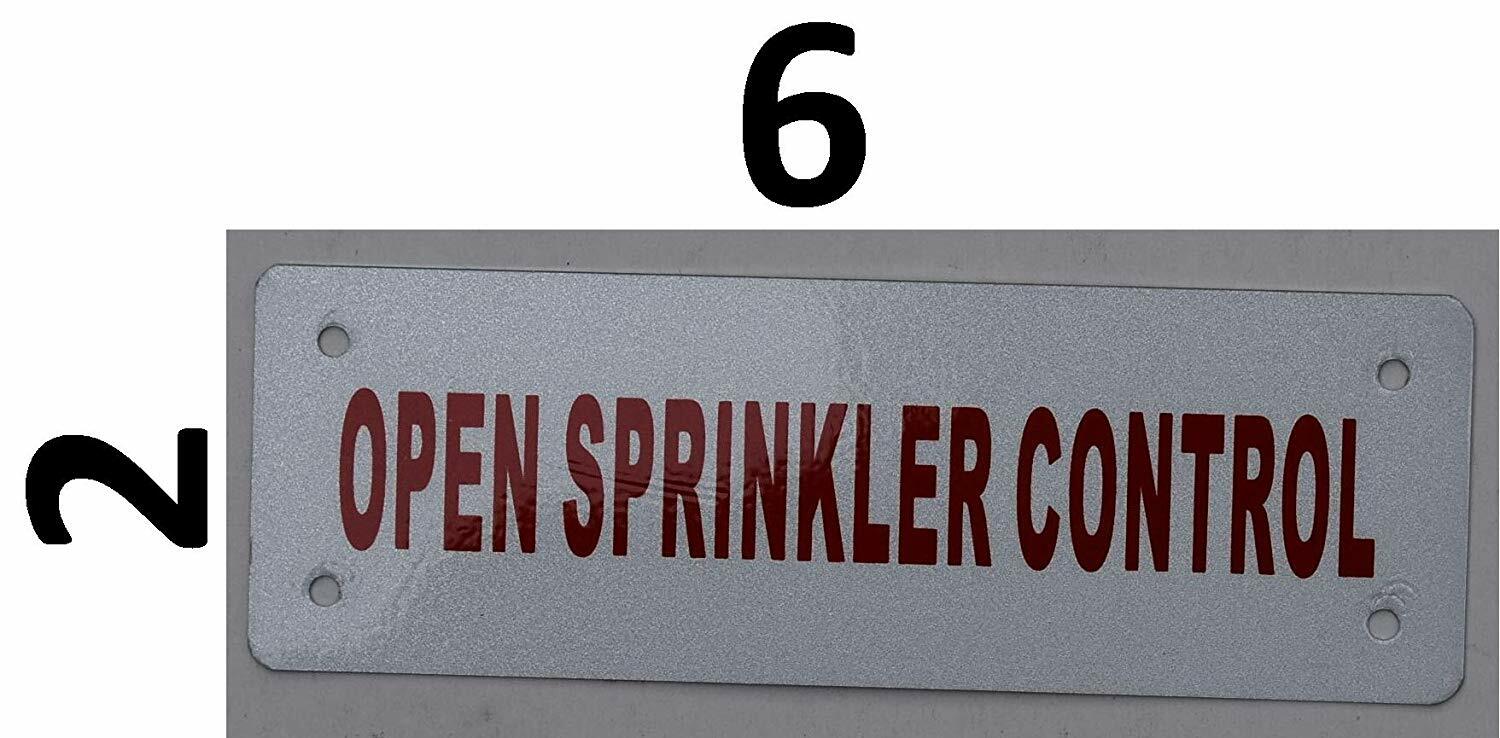 Open Sprinkler Control Sign (White, Reflective !!, Aluminium 2X6)-REF24-1027