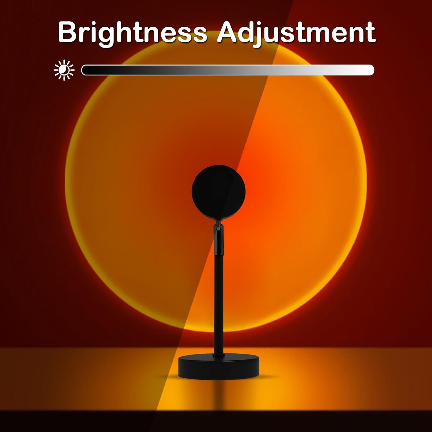 Sunset LED Lamp Projector, 21 Colors Changing App & Remote Control Mood Black
