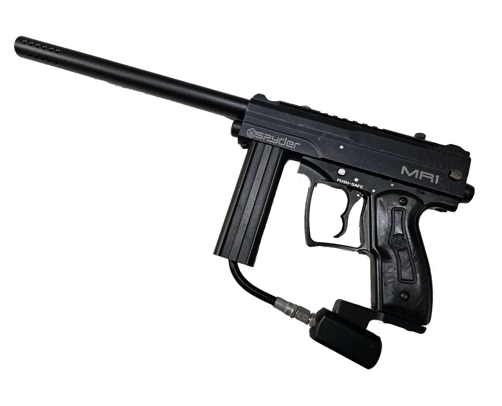 Used Tactical Black Spyder MILSIM MR1 Paintball Gun & Sniper Barrel Free Ship