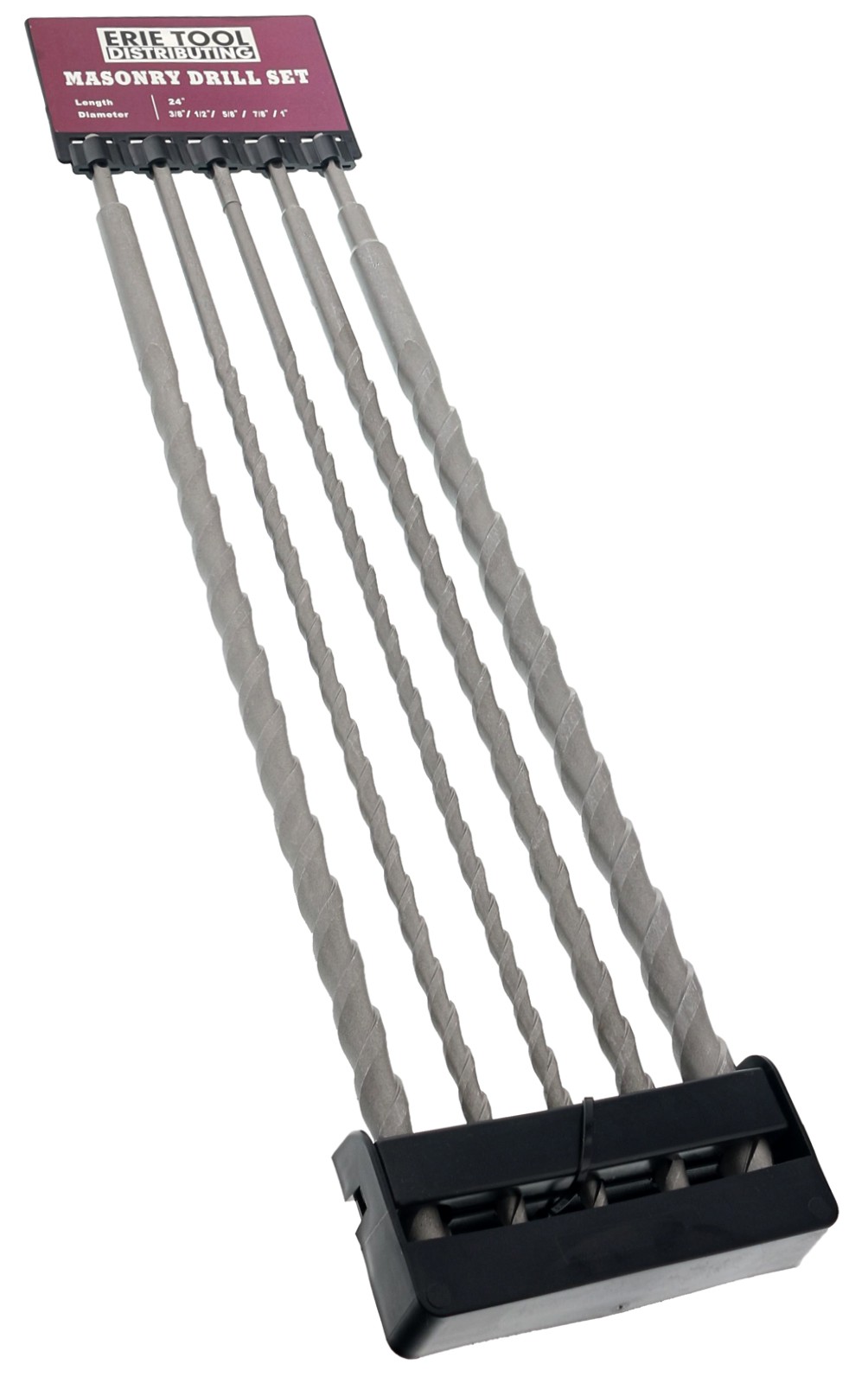 Erie Tools 5 Piece 24" SDS Masonry Drill Bit Tungsten Carbide Tip Set